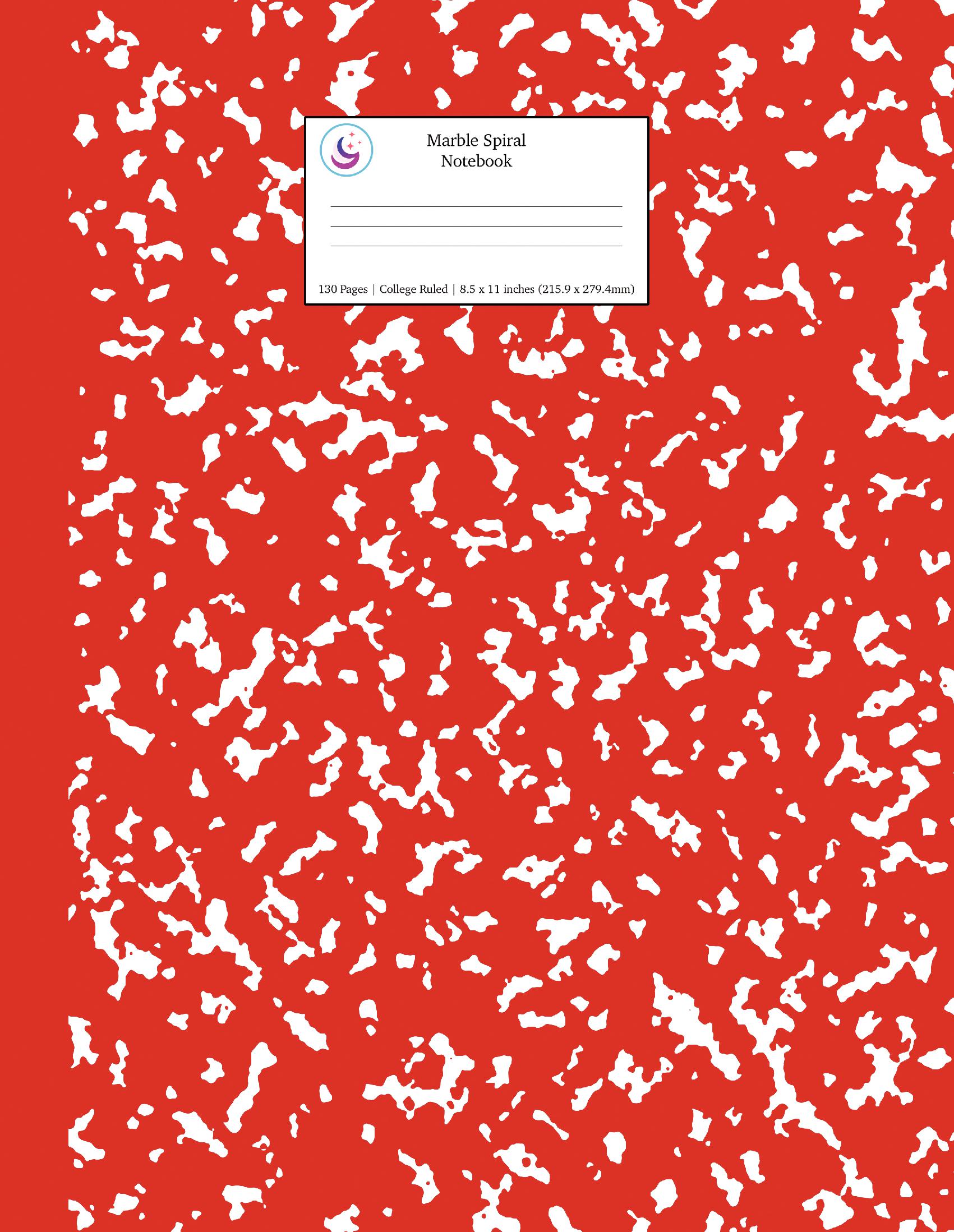 Red Marble Spiral Notebook 8.5x11 College Ruled