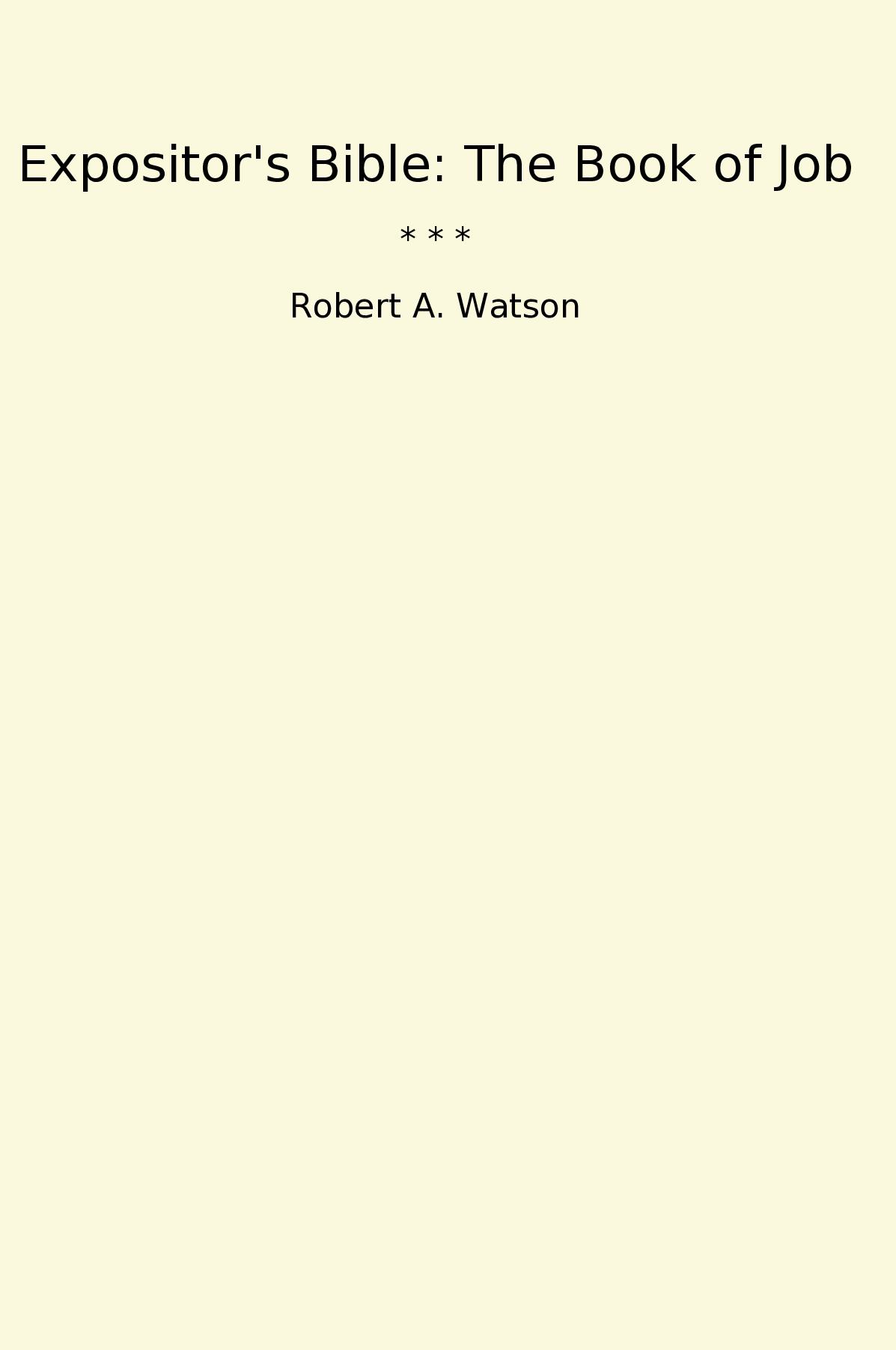 Expositor's Bible: The Book of Job