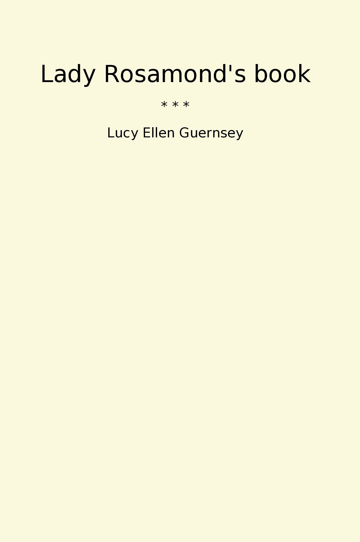 Lady Rosamond's book