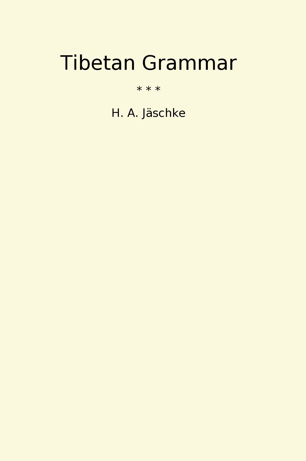 Tibetan Grammar