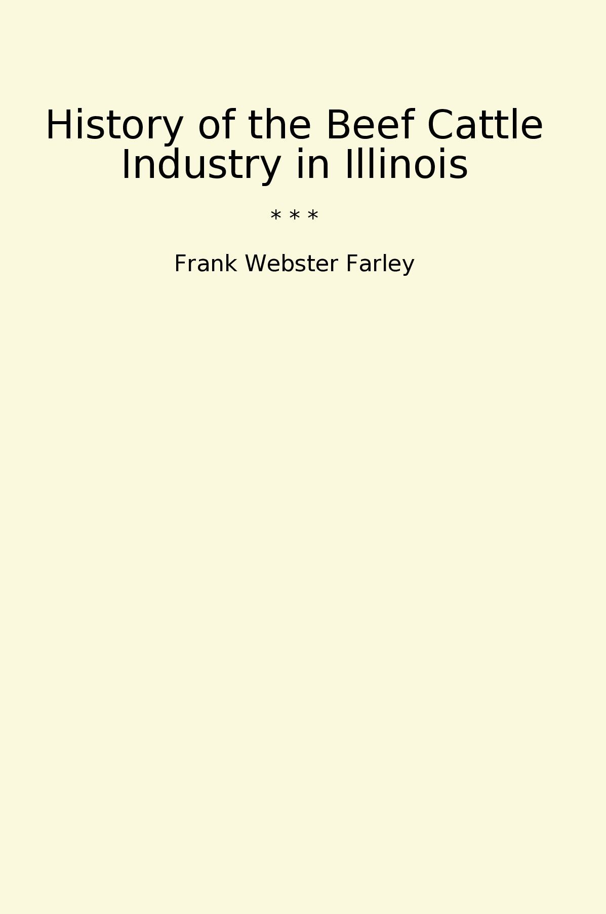 History of the Beef Cattle Industry in Illinois