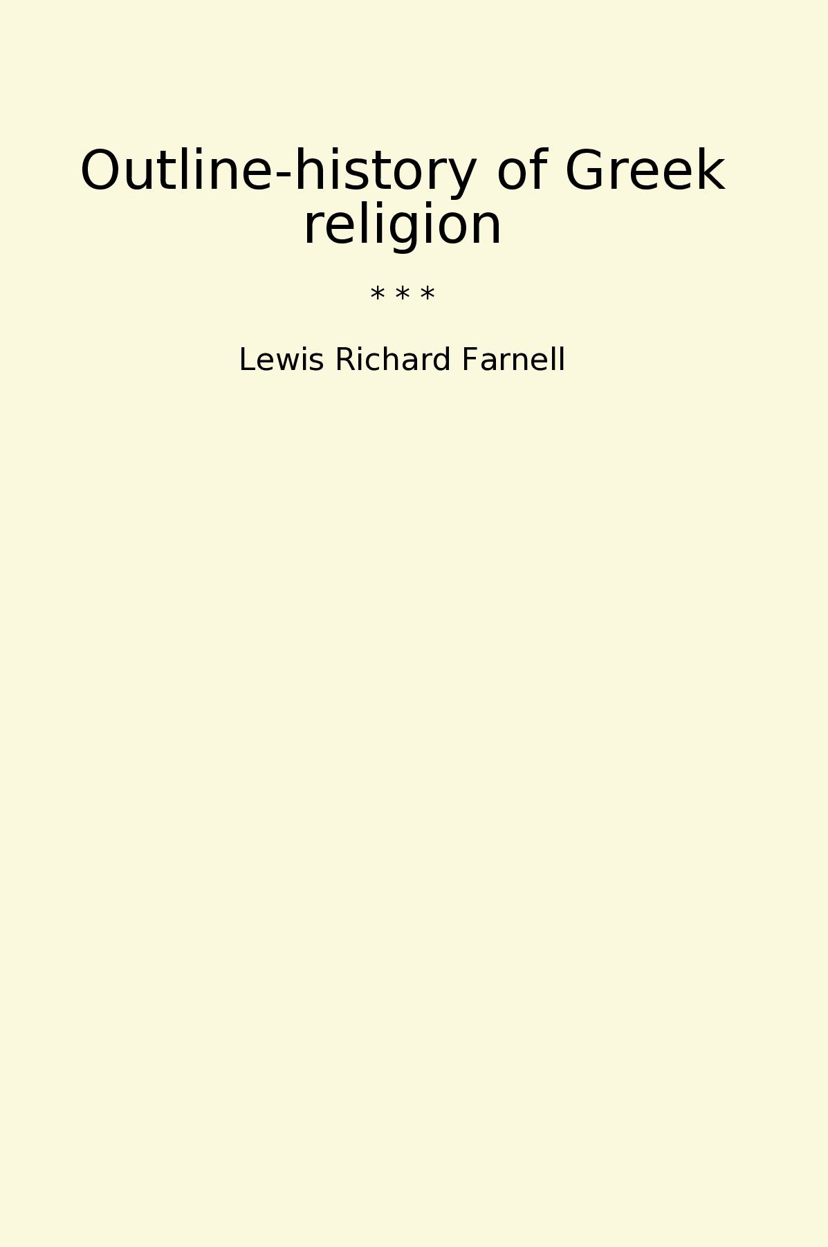 Outline-history of Greek religion
