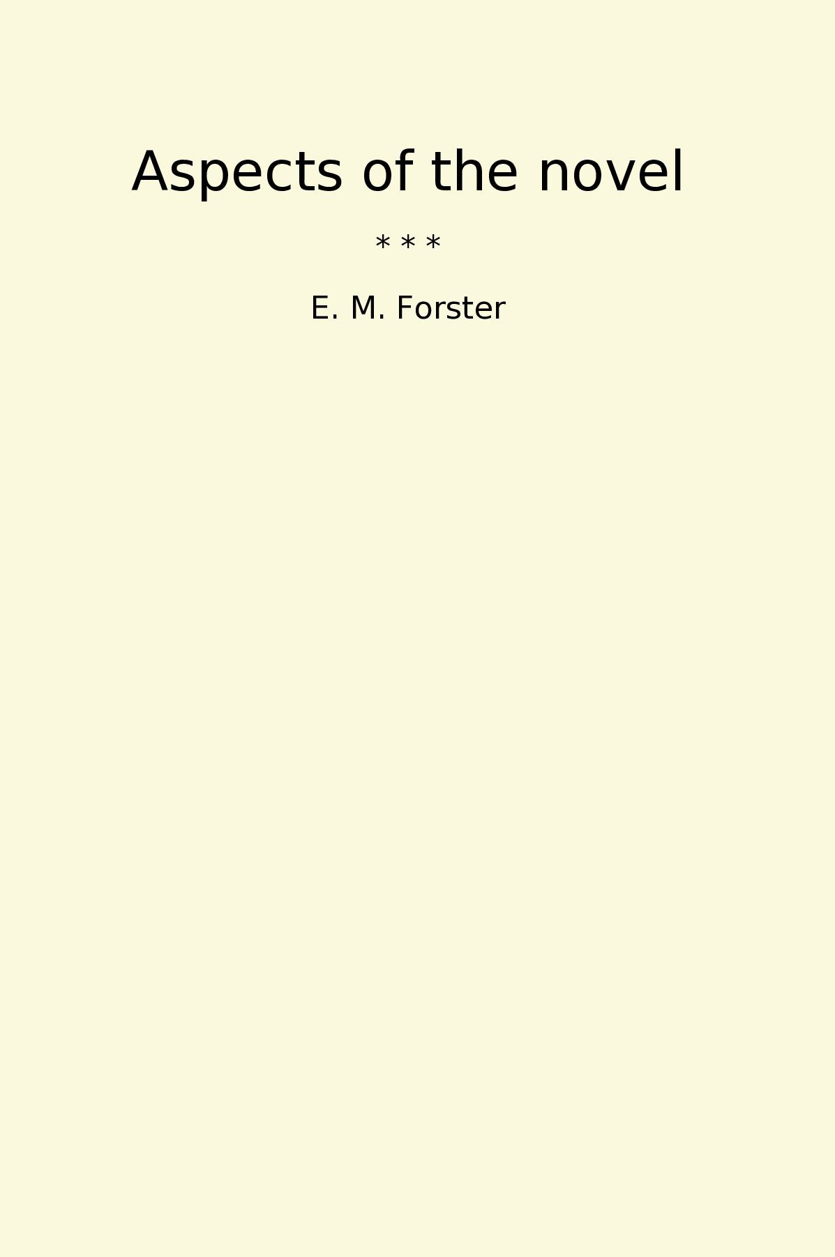 Aspects of the novel