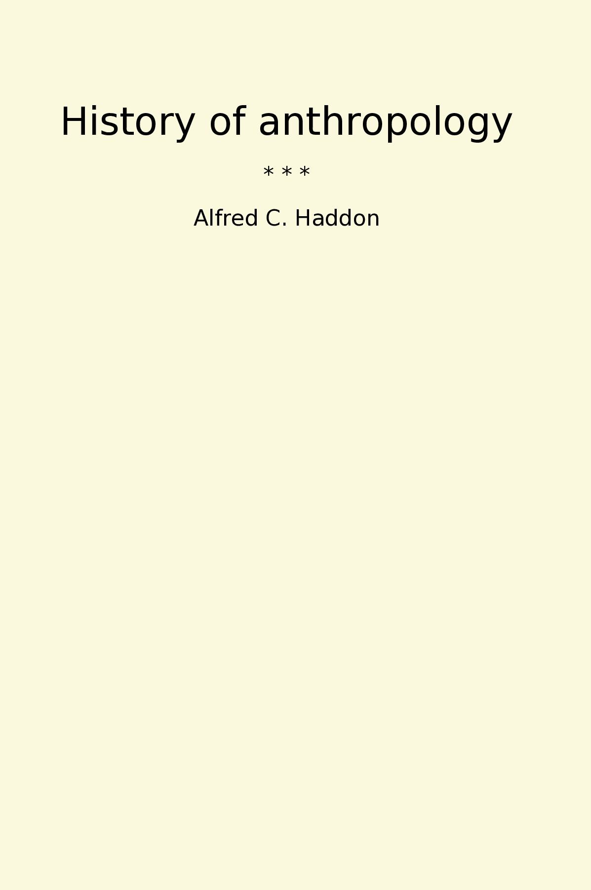 History of anthropology