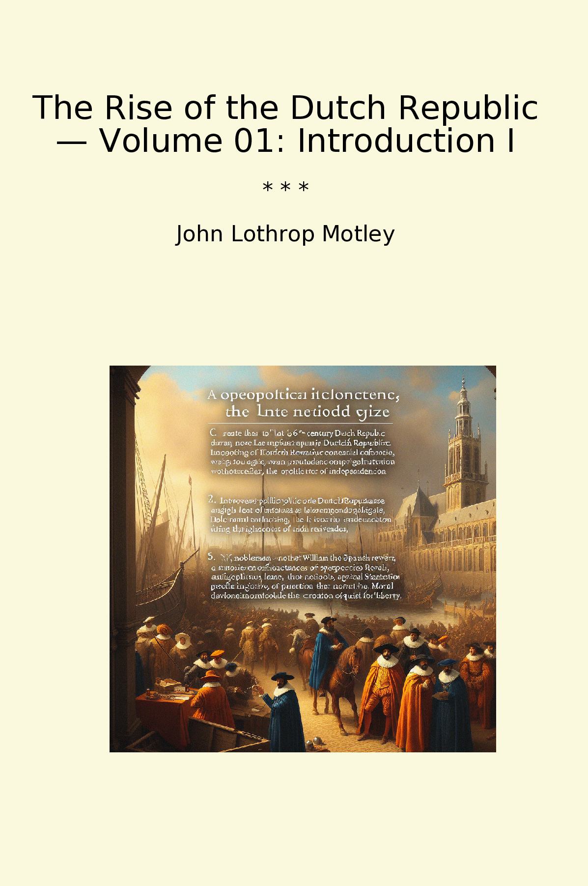 The Rise of the Dutch Republic — Volume 01: Introduction I