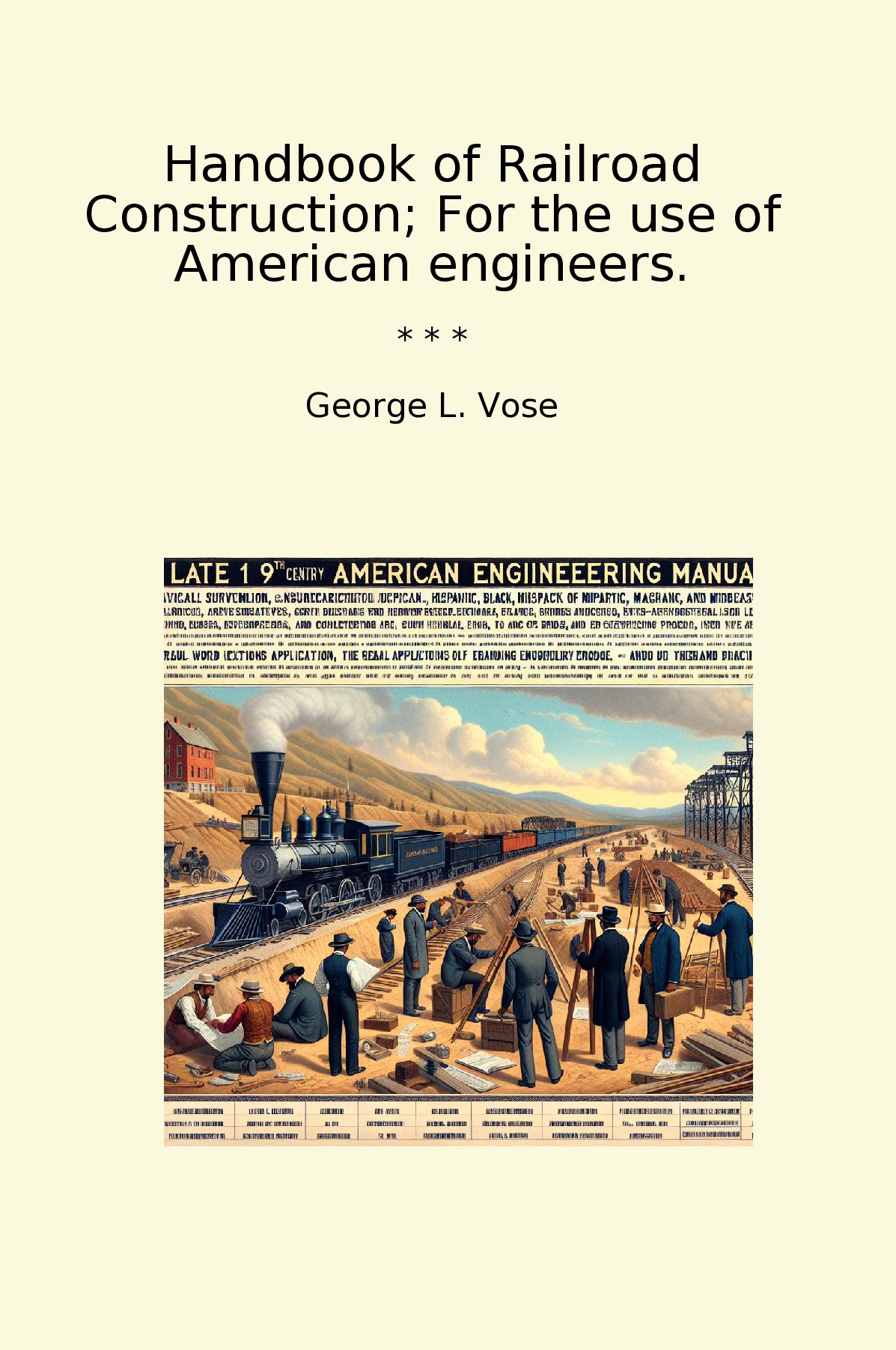 Handbook of Railroad Construction; For the use of American engineers.