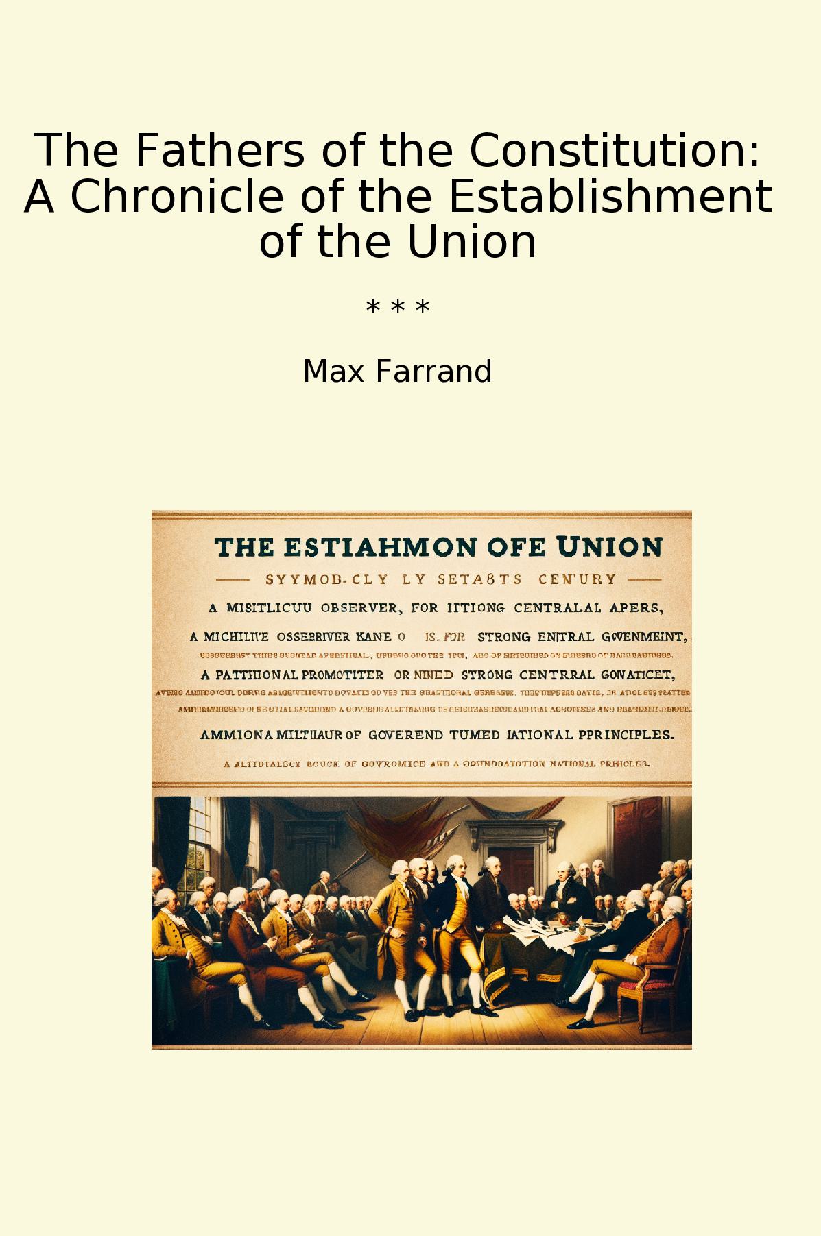 The Fathers of the Constitution: A Chronicle of the Establishment of the Union
