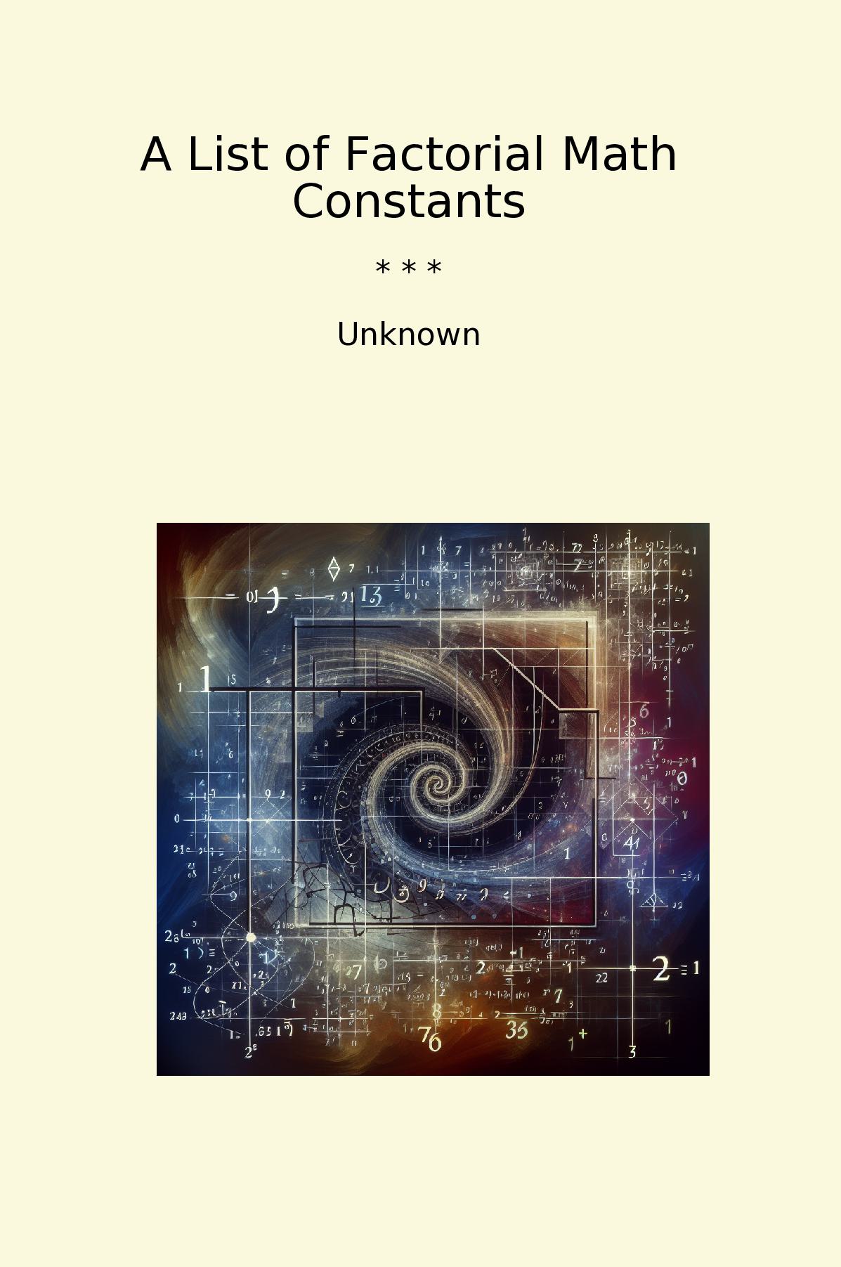 A List of Factorial Math Constants