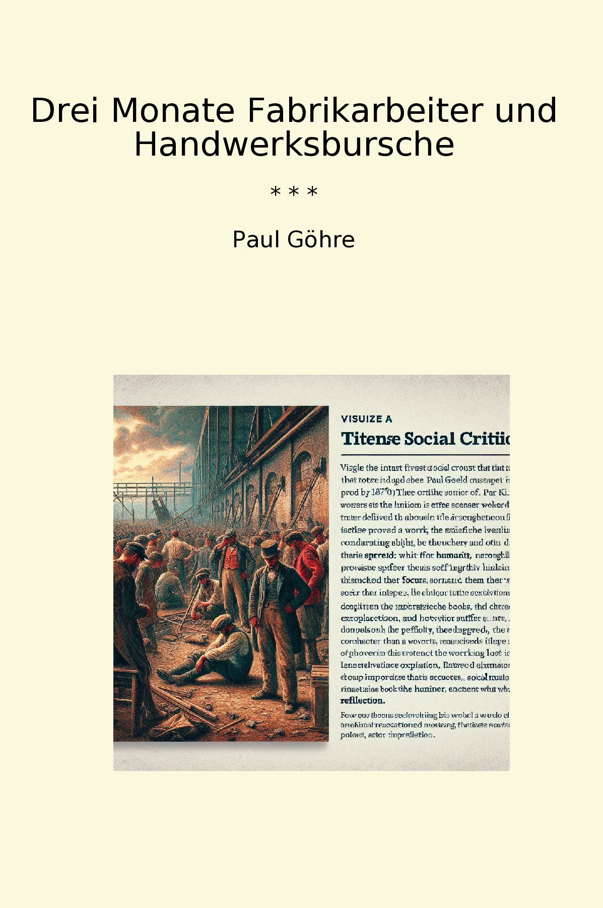 Drei Monate Fabrikarbeiter und Handwerksbursche