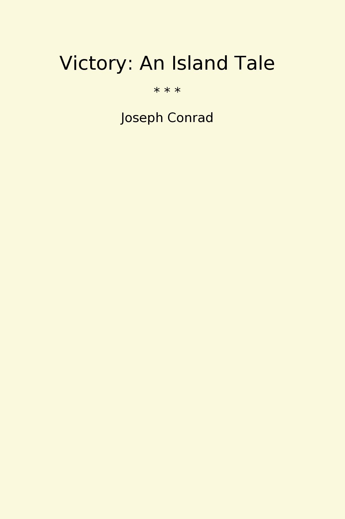 Victory: An Island Tale