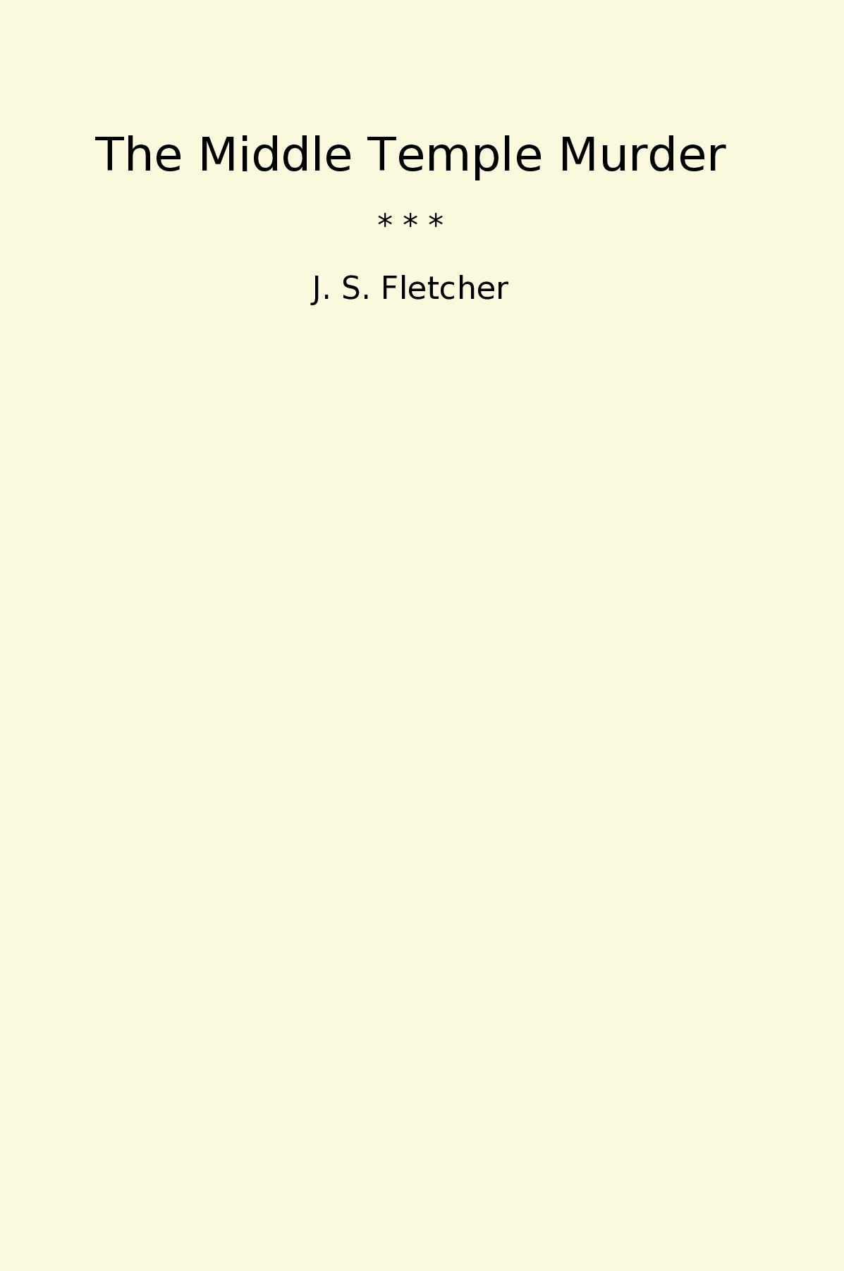 The Middle Temple Murder