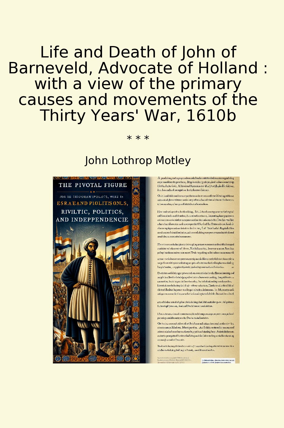 Life and Death of John of Barneveld, Advocate of Holland : with a view of the primary causes and movements of the Thirty Years' War, 1610b