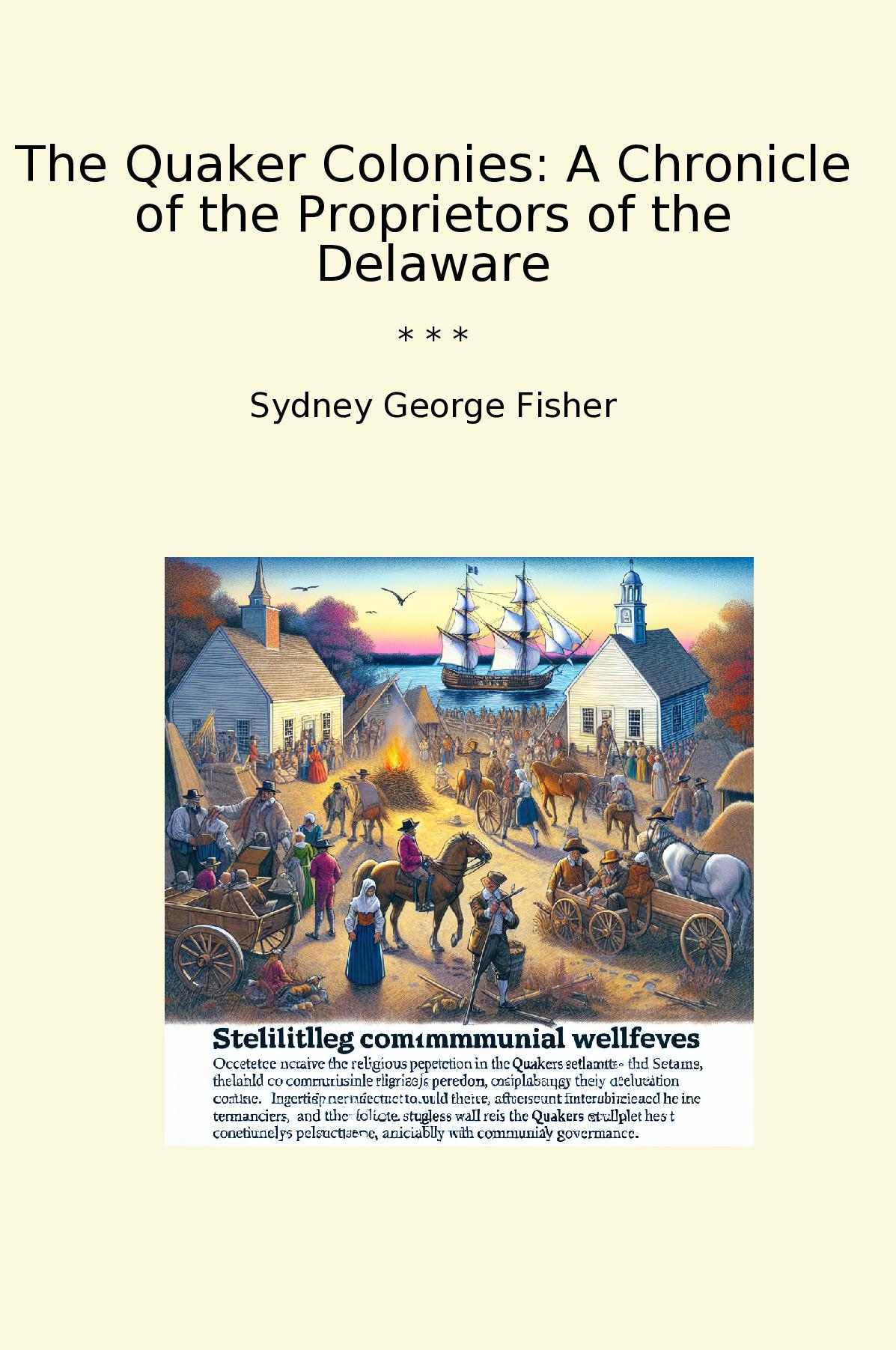 The Quaker Colonies: A Chronicle of the Proprietors of the Delaware