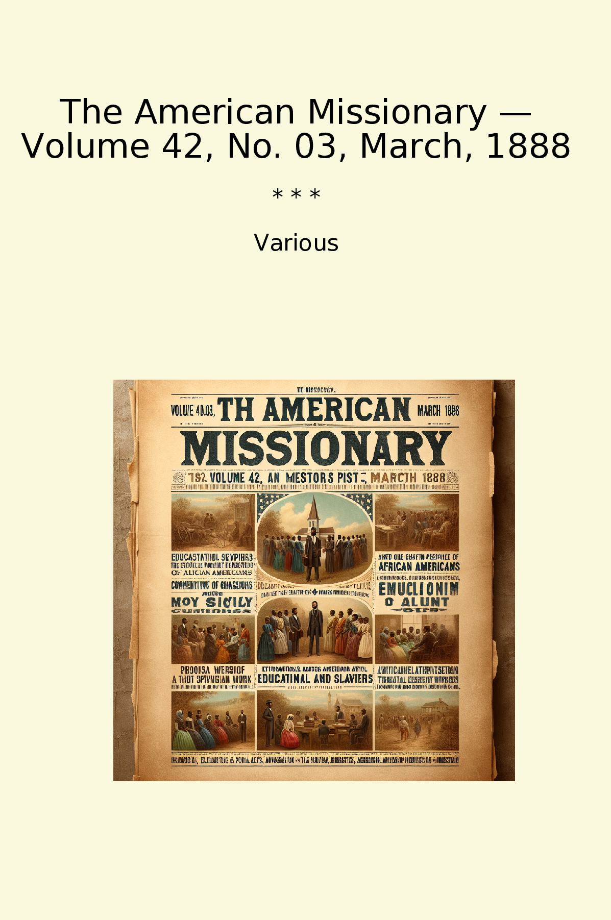 The American Missionary — Volume 42, No. 03, March, 1888
