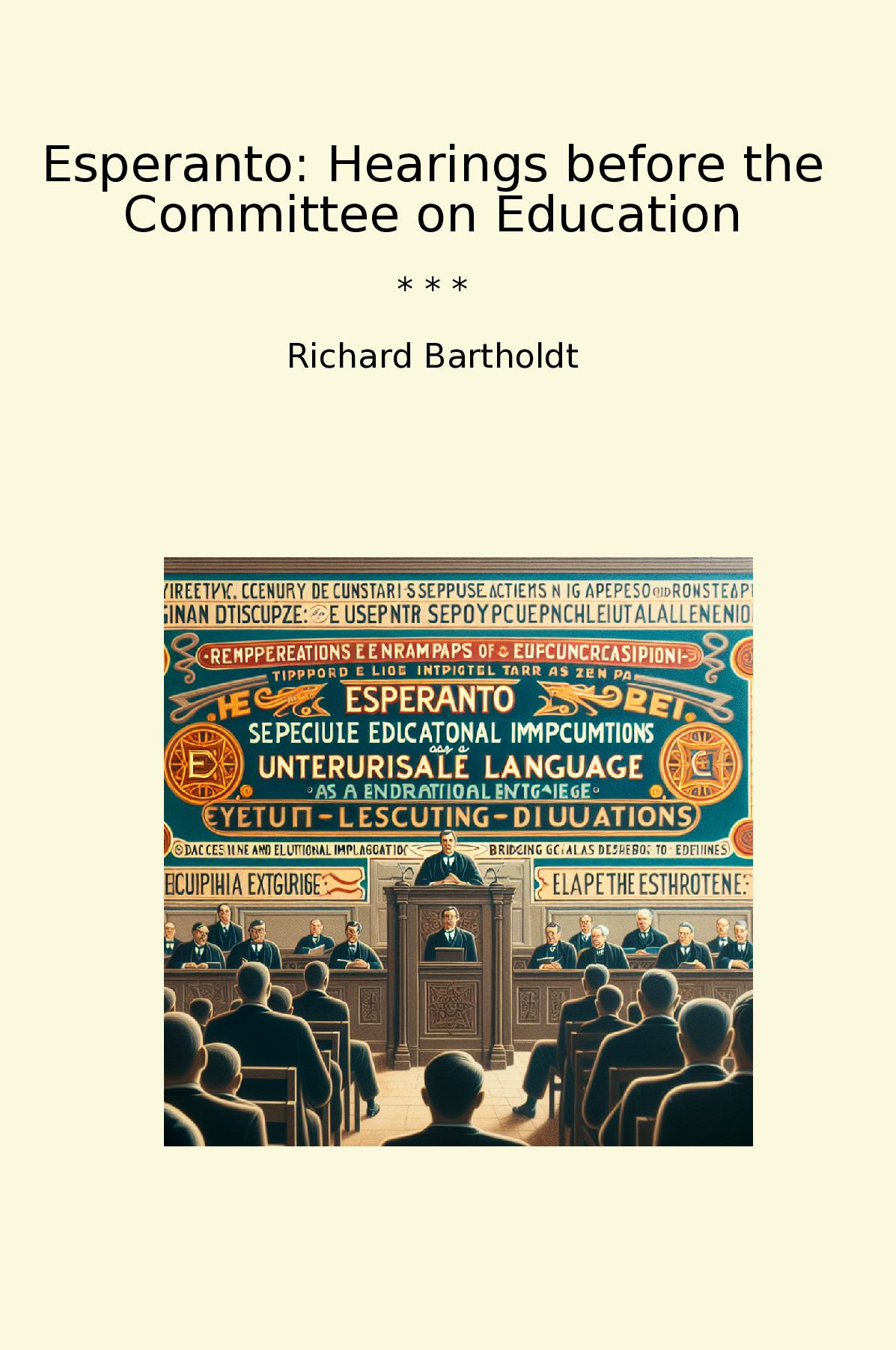 Esperanto: Hearings before the Committee on Education