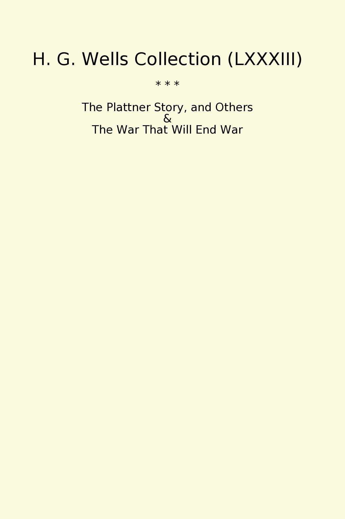 H. G. Wells Collection (LXXXIII)