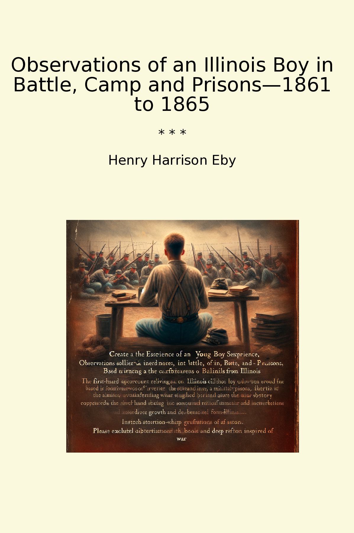 Observations of an Illinois Boy in Battle, Camp and Prisons—1861 to 1865