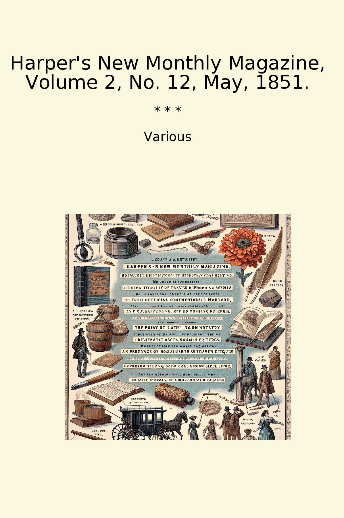 Harper's New Monthly Magazine, Volume 2, No. 12, May, 1851.