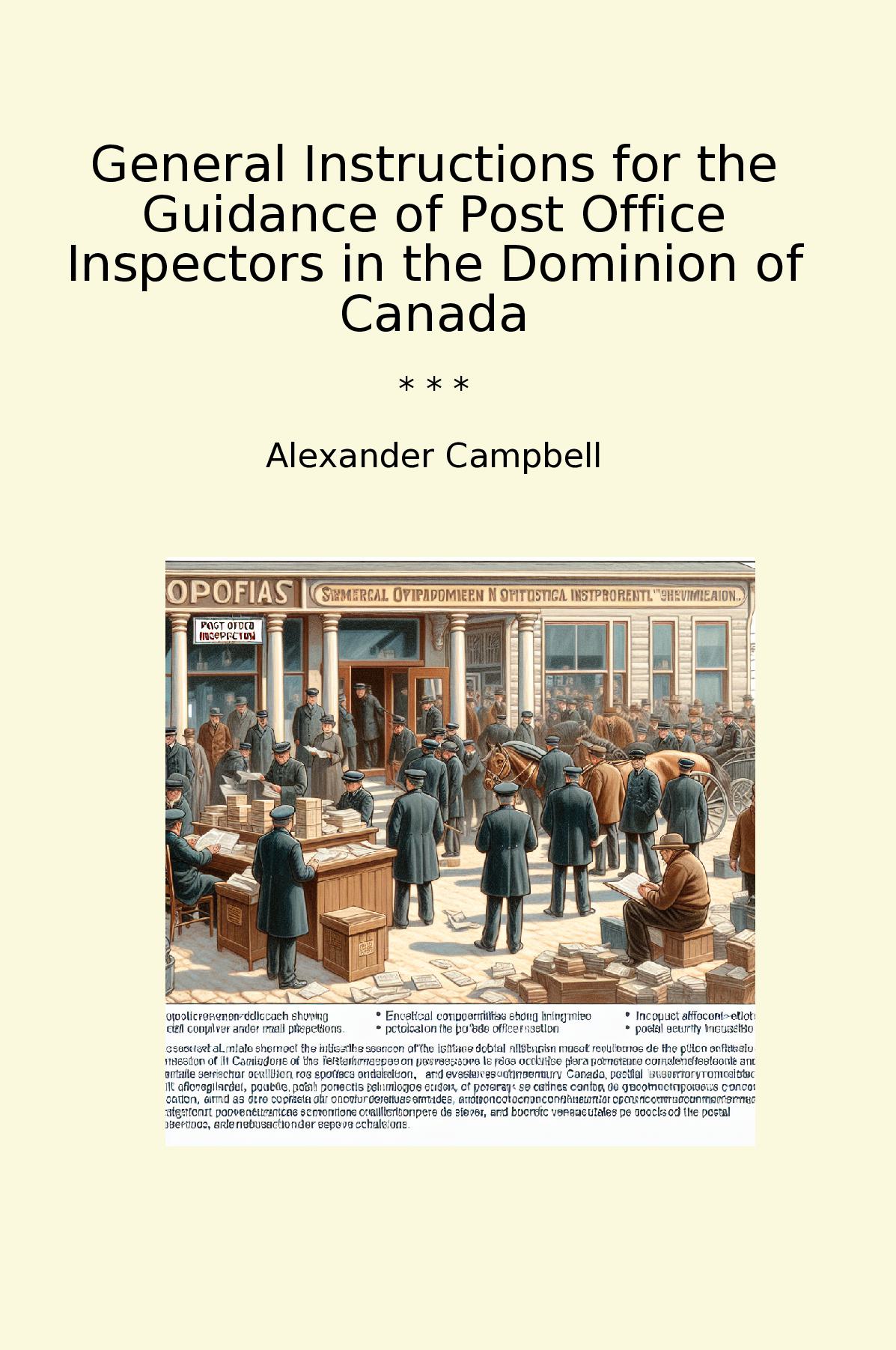General Instructions for the Guidance of Post Office Inspectors in the Dominion of Canada