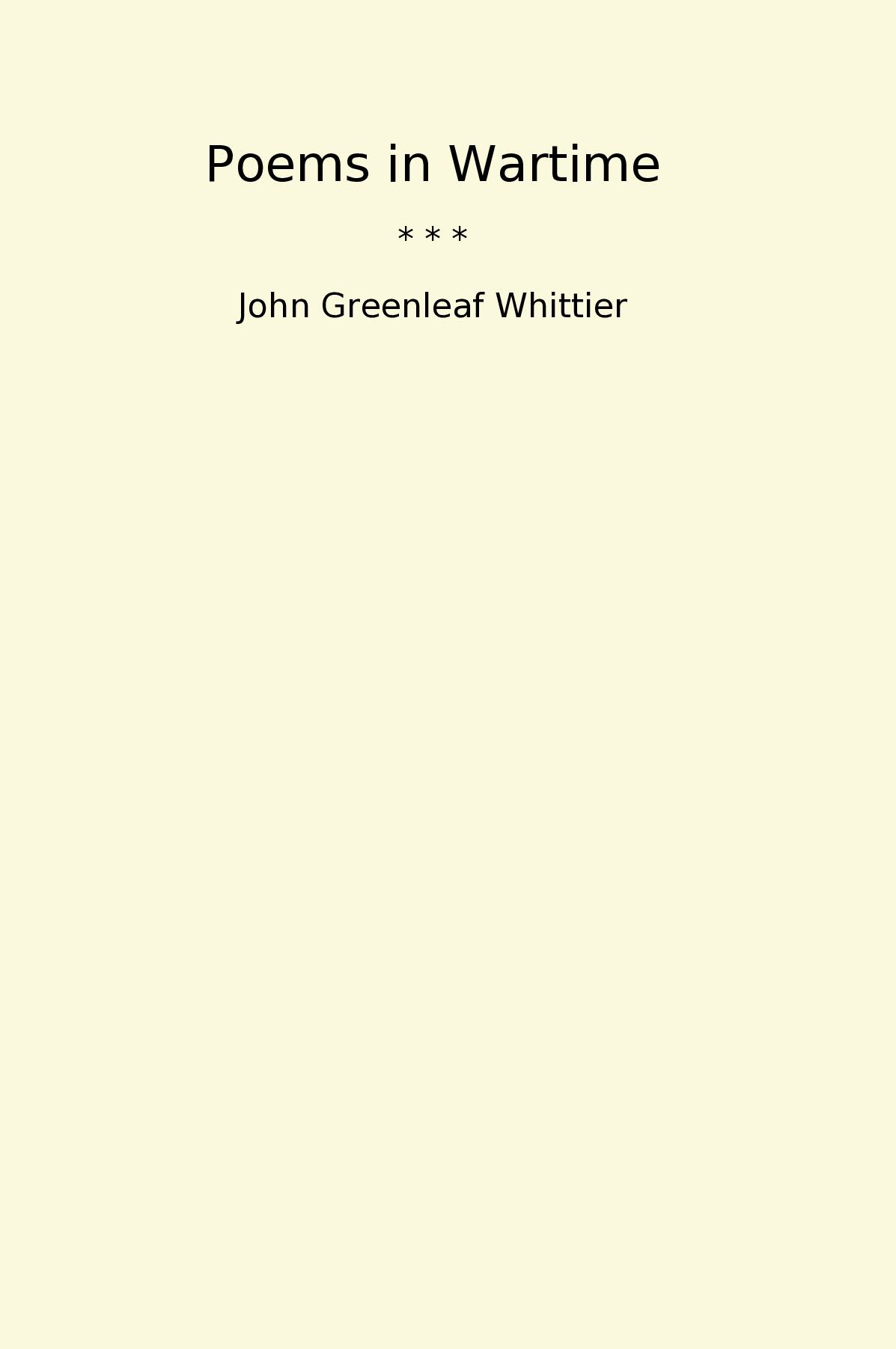 Poems in Wartime