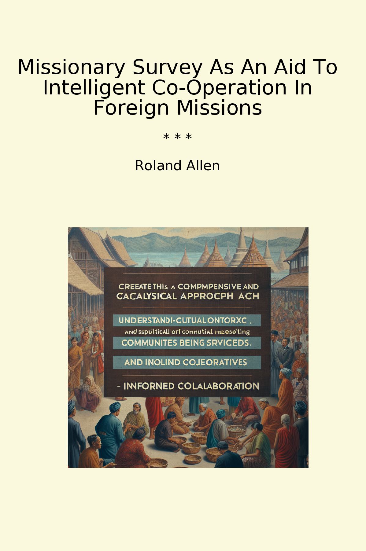 Missionary Survey As An Aid To Intelligent Co-Operation In Foreign Missions