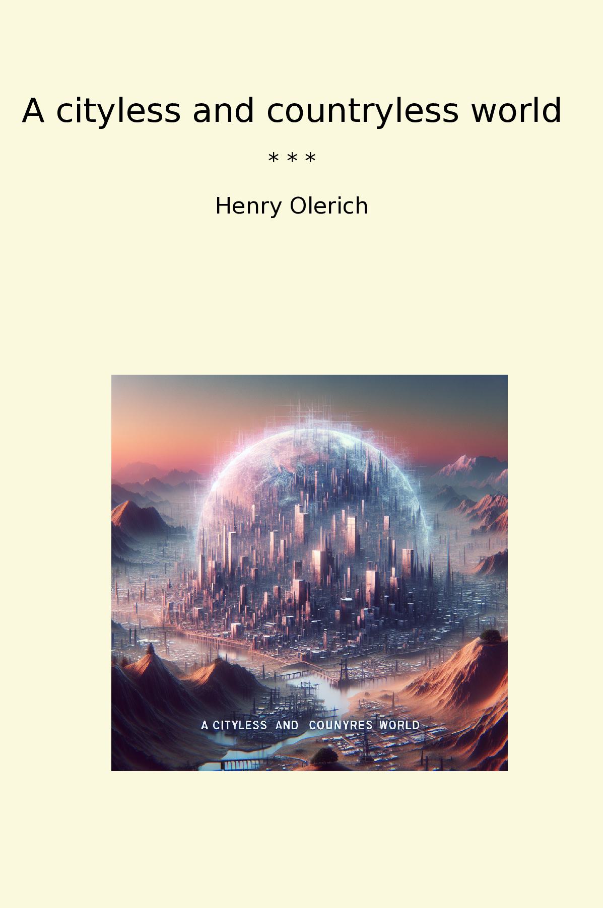 A cityless and countryless world