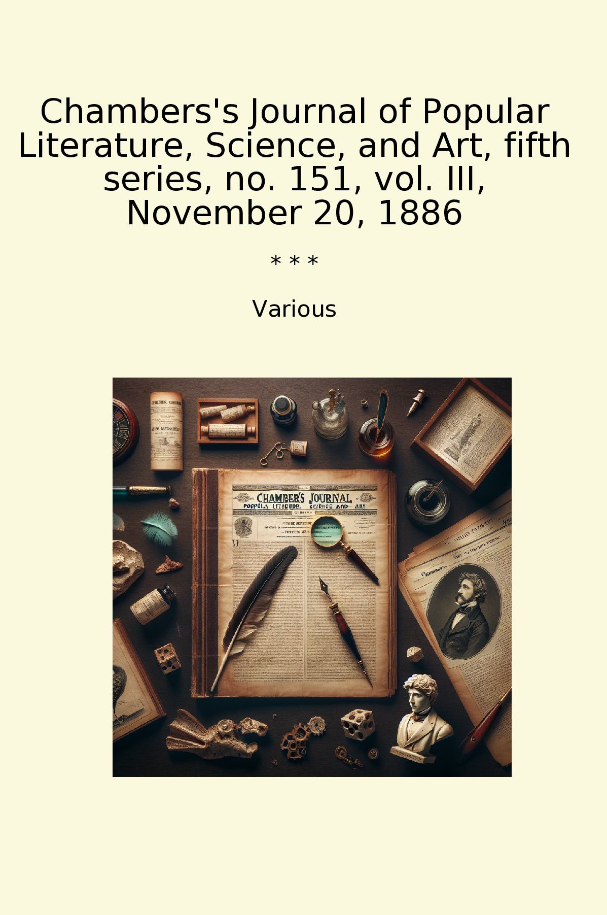 Chambers's Journal of Popular Literature, Science, and Art, fifth series, no. 151, vol. III, November 20, 1886