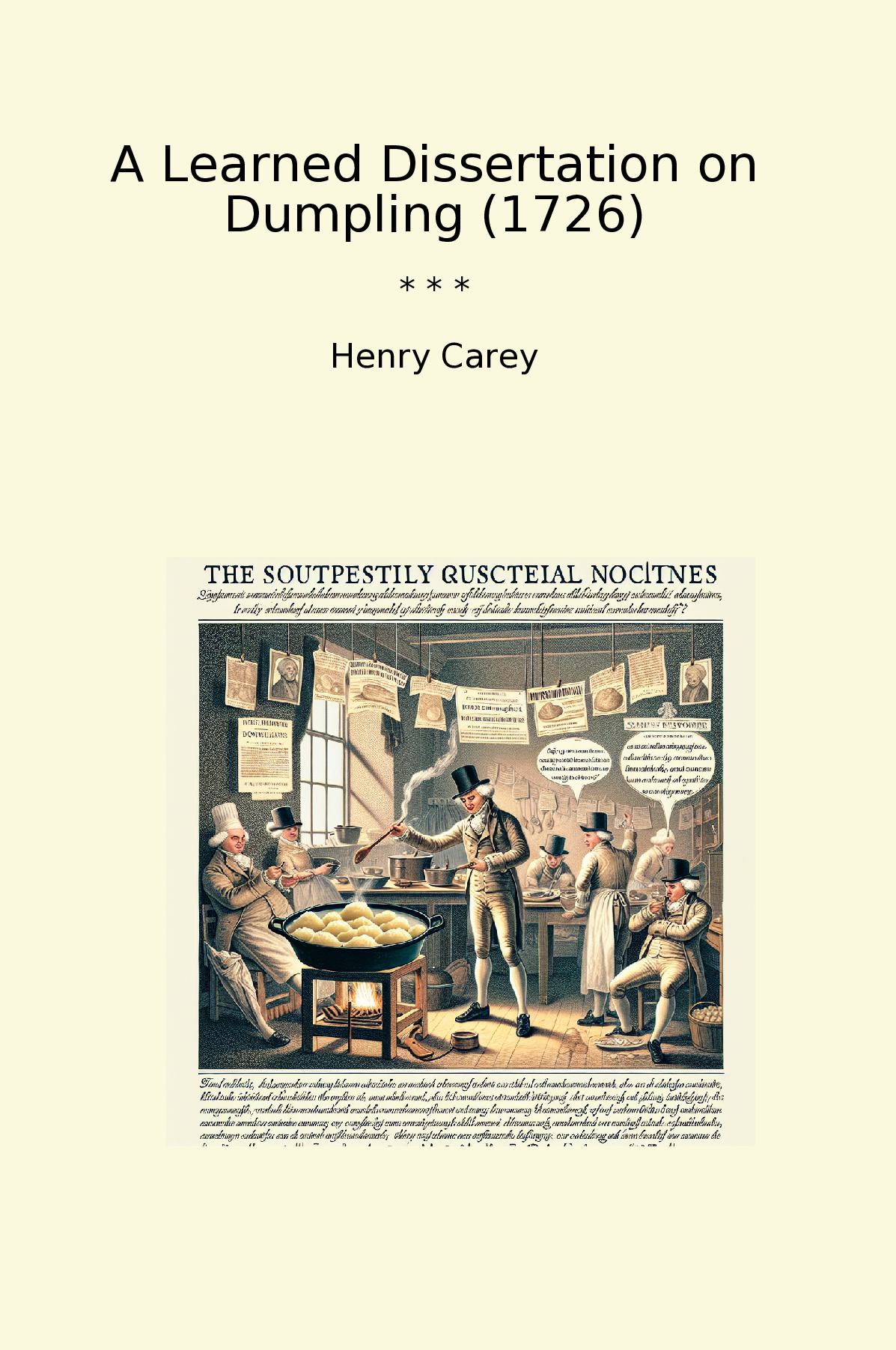 A Learned Dissertation on Dumpling (1726)