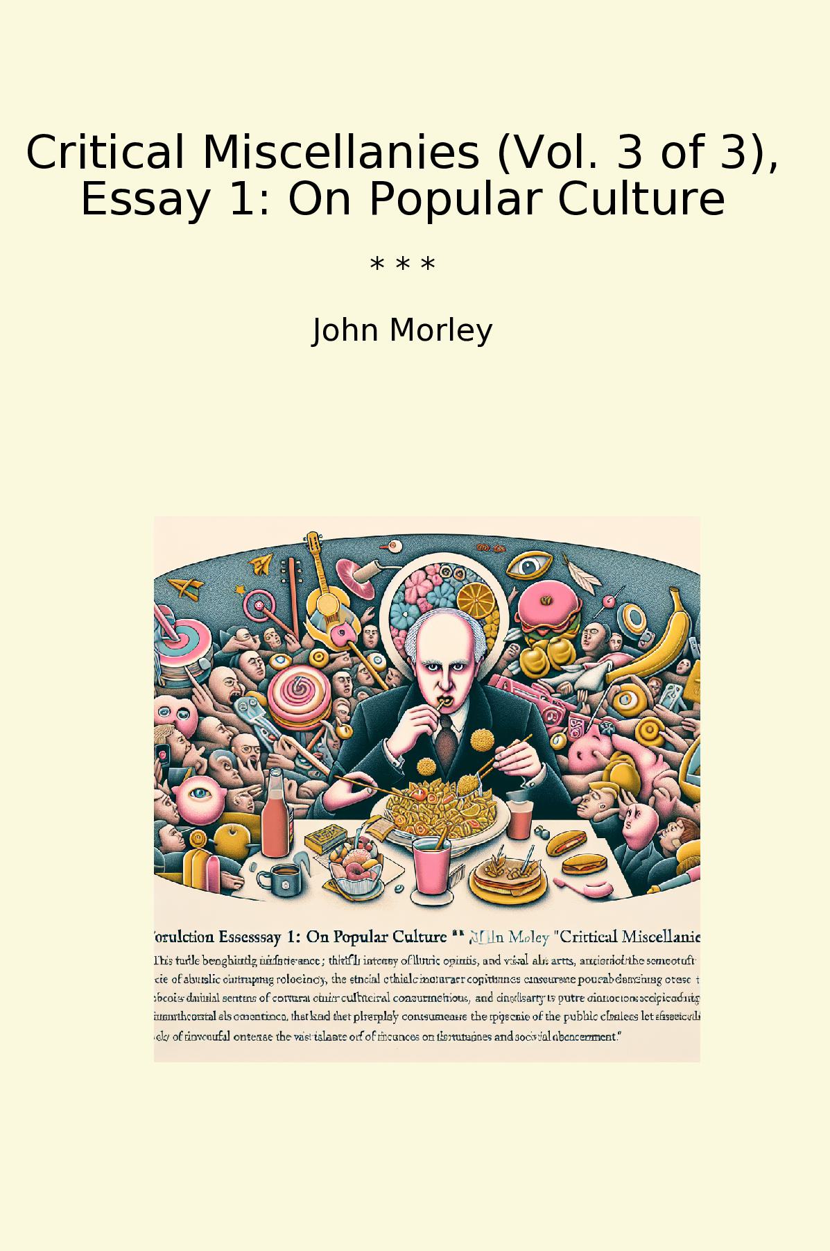 Critical Miscellanies (Vol. 3 of 3), Essay 1: On Popular Culture