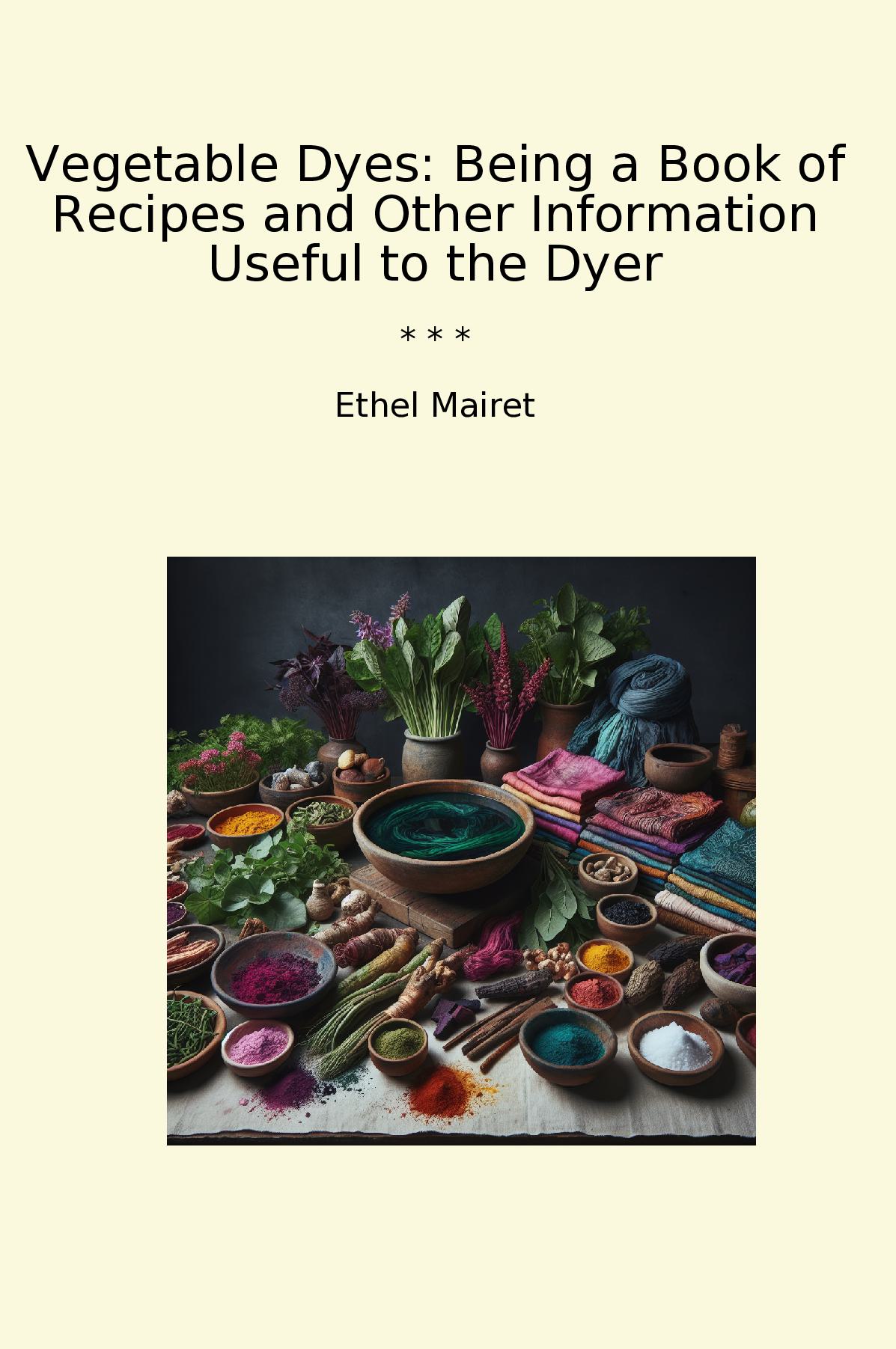 Vegetable Dyes: Being a Book of Recipes and Other Information Useful to the Dyer