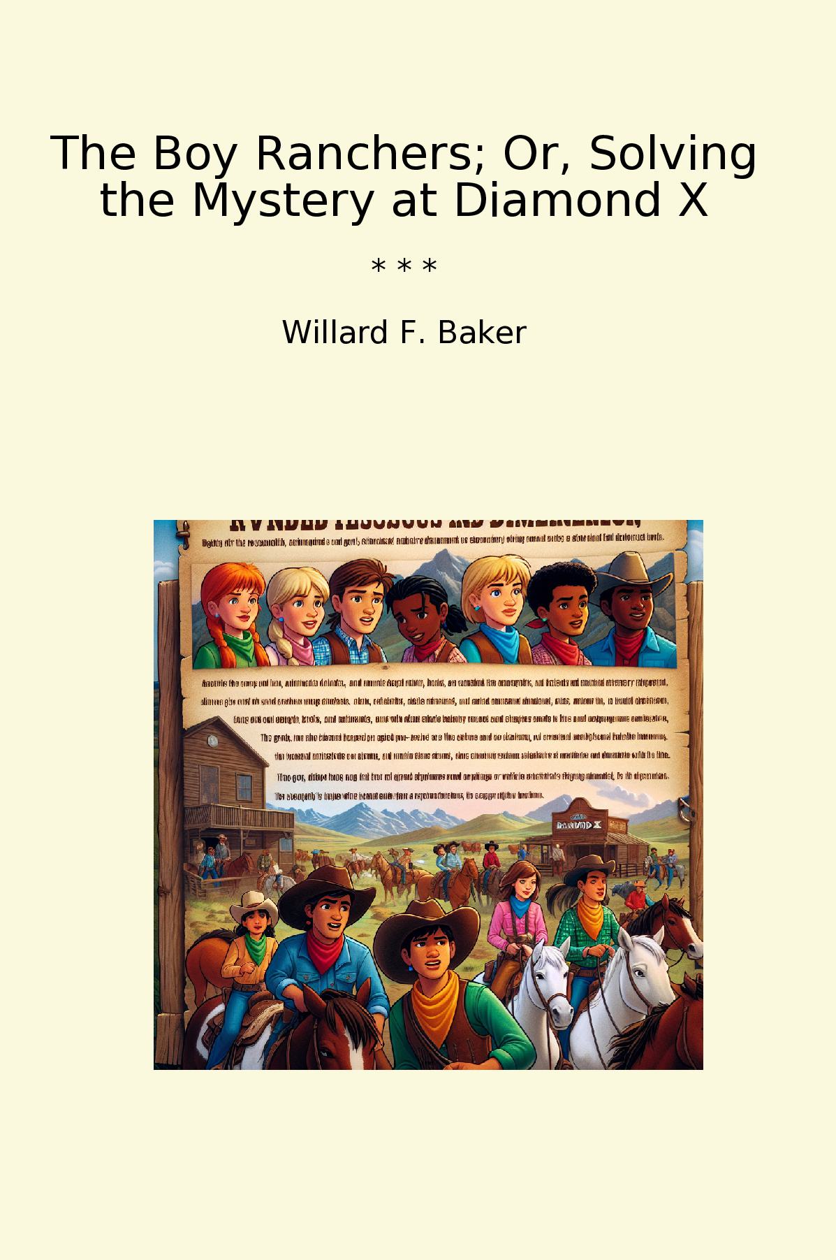 The Boy Ranchers; Or, Solving the Mystery at Diamond X