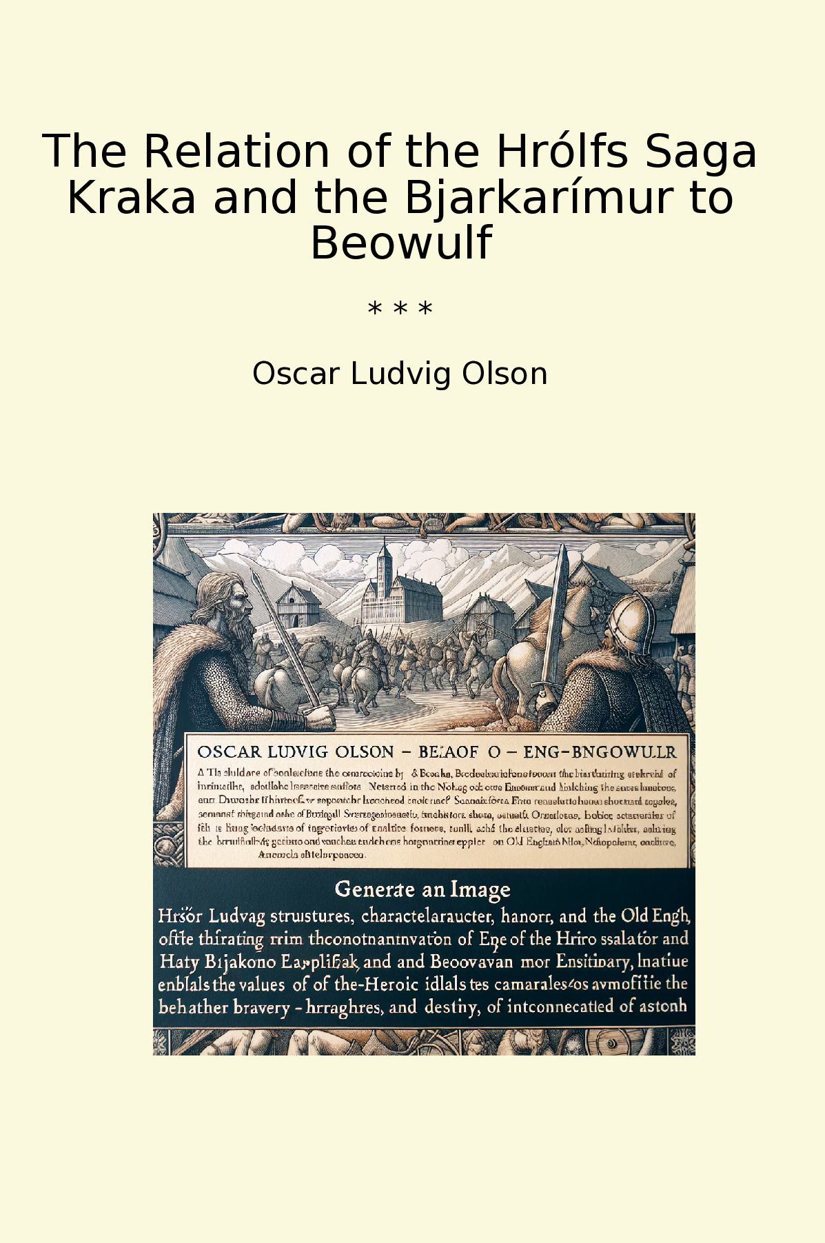 The Relation of the Hrólfs Saga Kraka and the Bjarkarímur to Beowulf