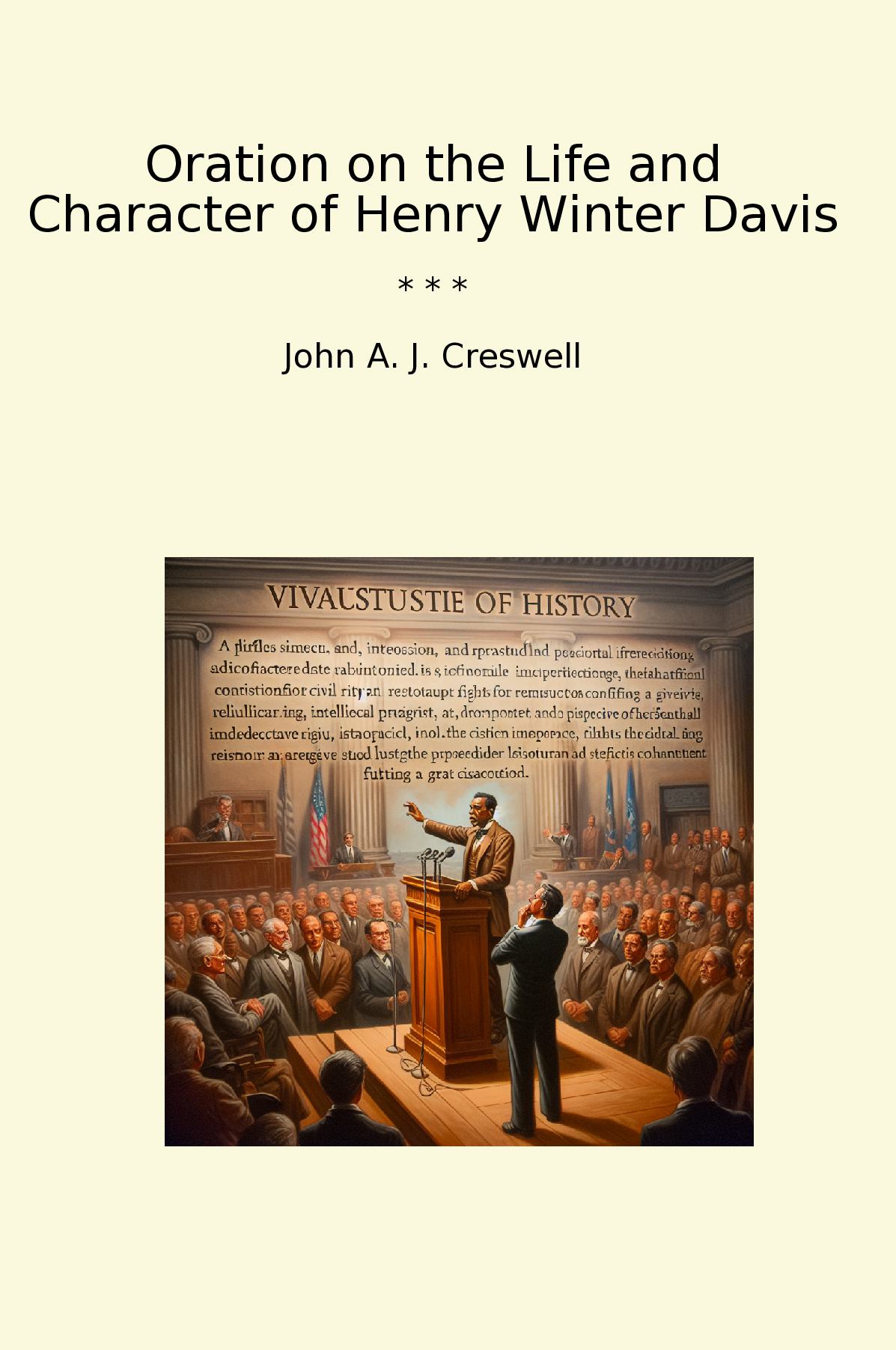 Oration on the Life and Character of Henry Winter Davis