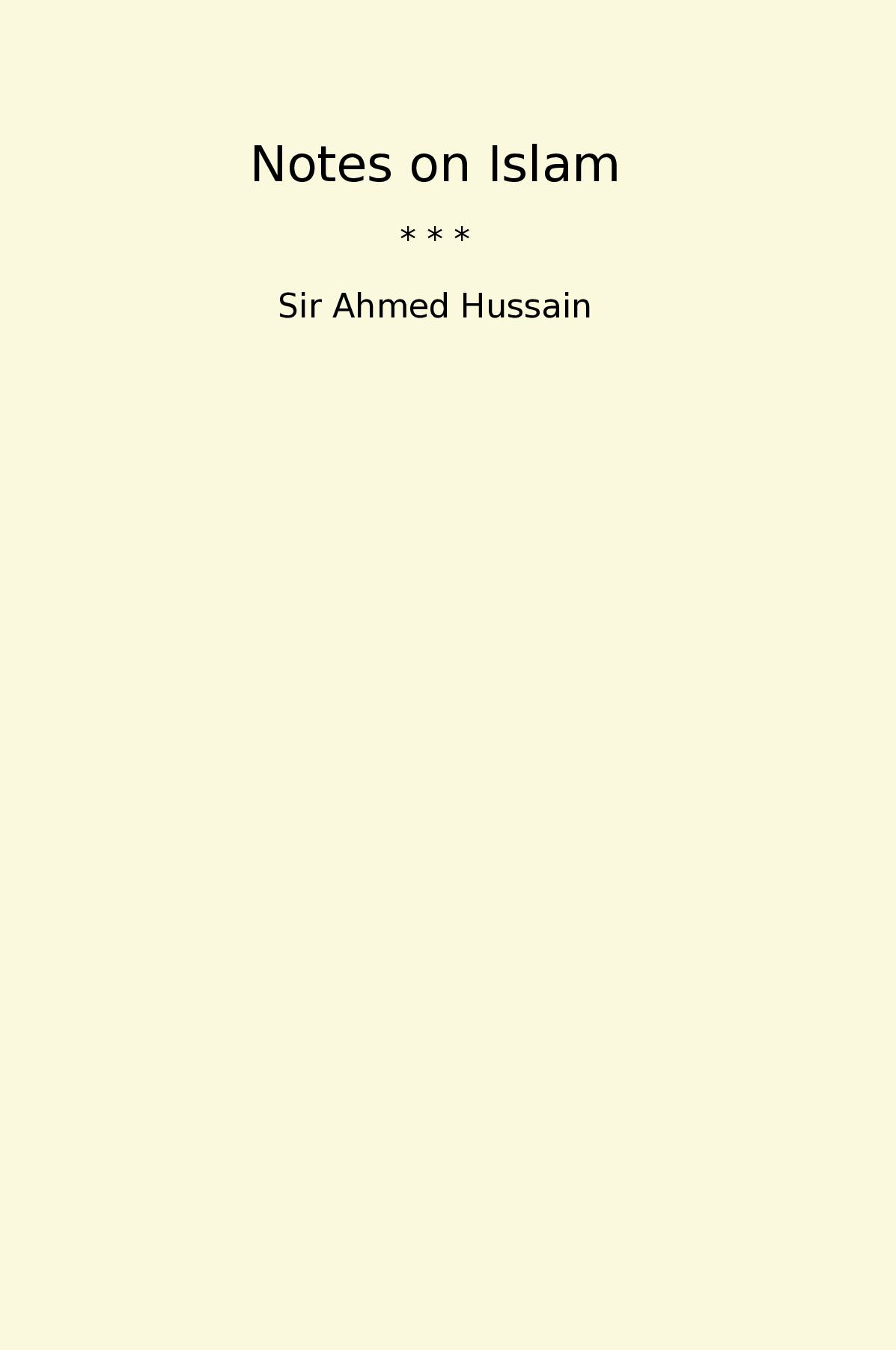 Notes on Islam