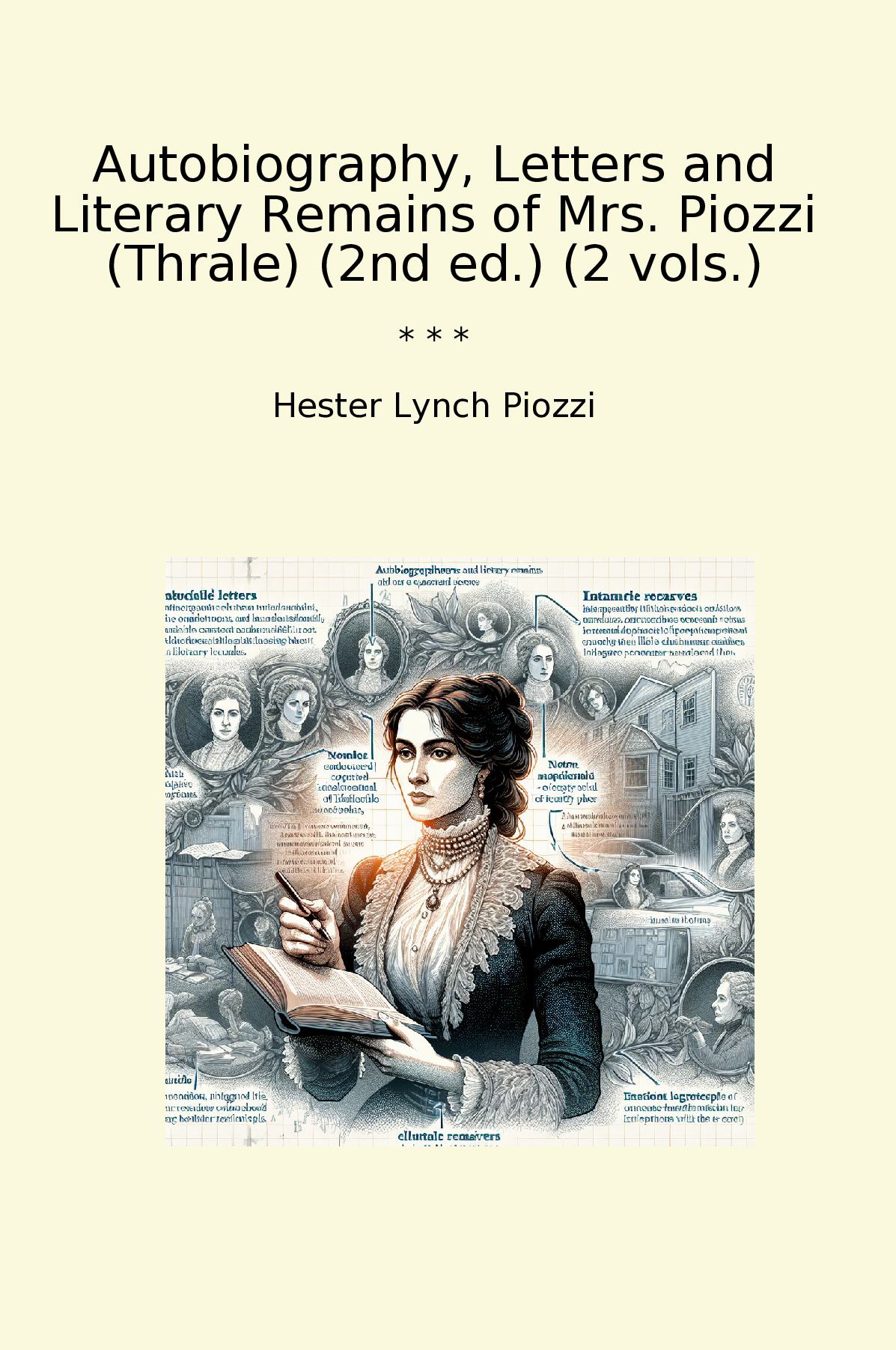 Autobiography, Letters and Literary Remains of Mrs. Piozzi (Thrale) (2nd ed.) (2 vols.)