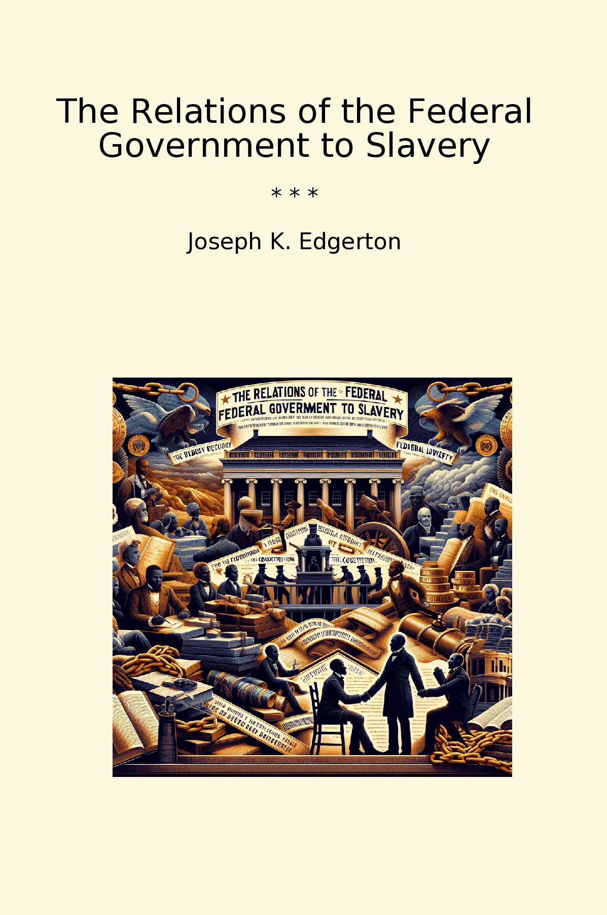 The Relations of the Federal Government to Slavery