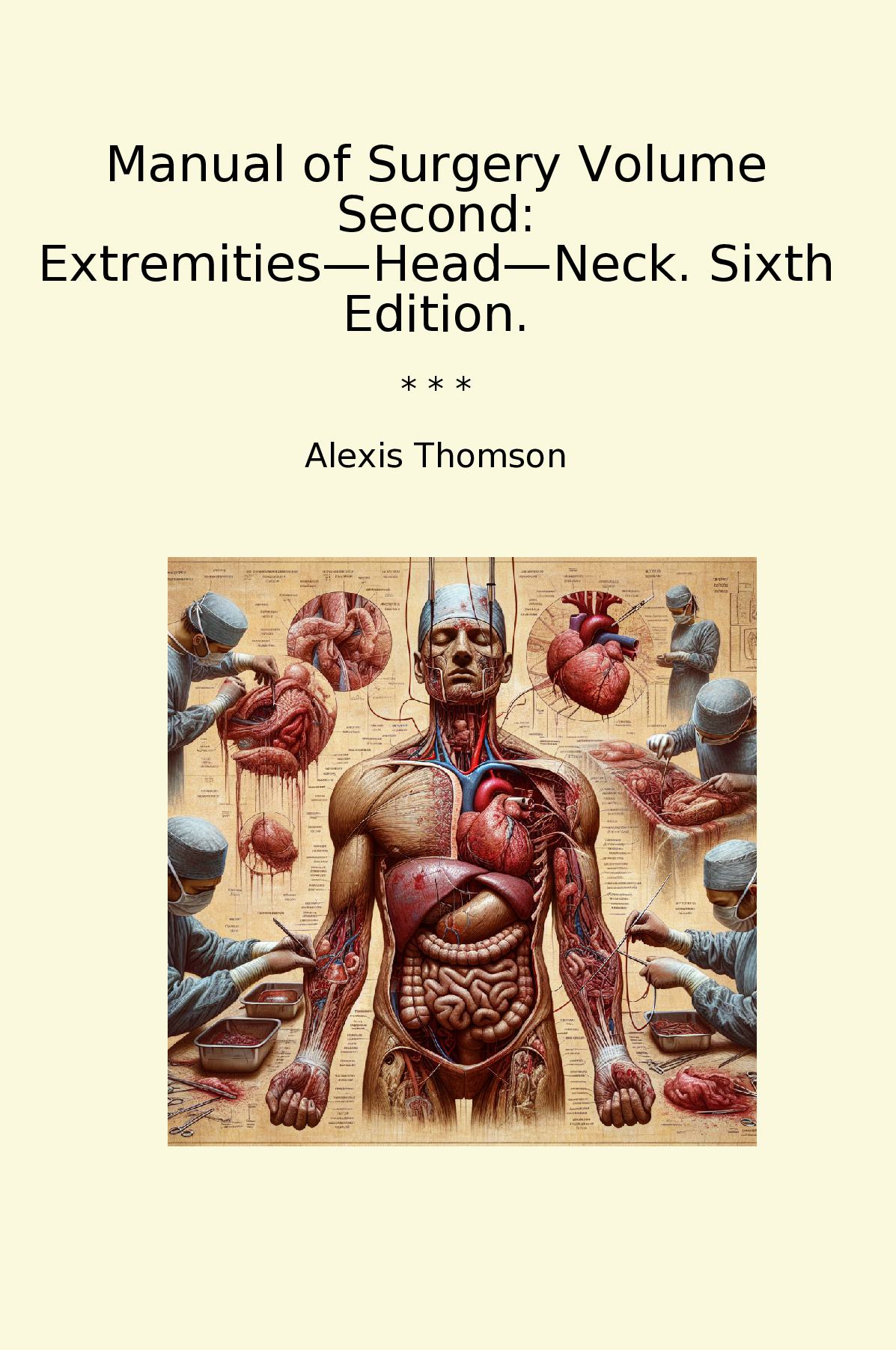 Manual of Surgery Volume Second: Extremities—Head—Neck. Sixth Edition.
