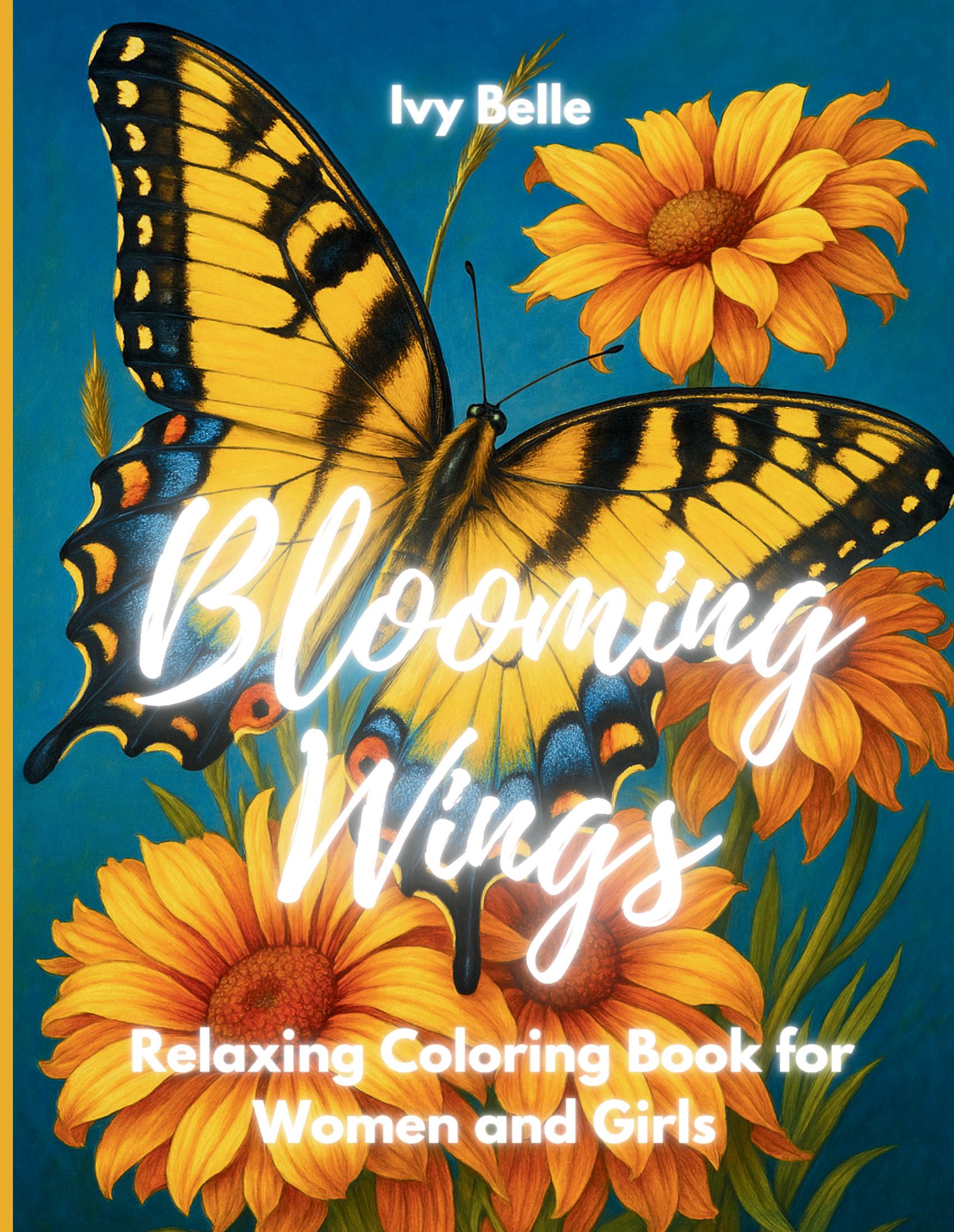 Blooming Wings: Relaxing Coloring Book for Women and Girlsand  - Delicate Floral and Butterfly Designs with Gentle Words to Soothe the Soul