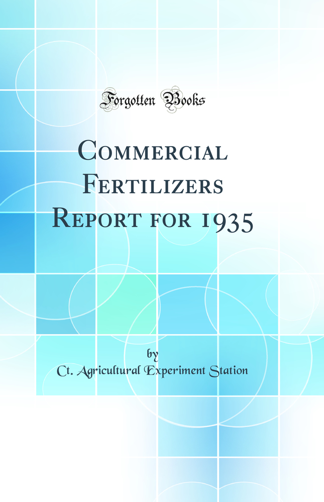 Commercial Fertilizers Report for 1935 (Classic Reprint)