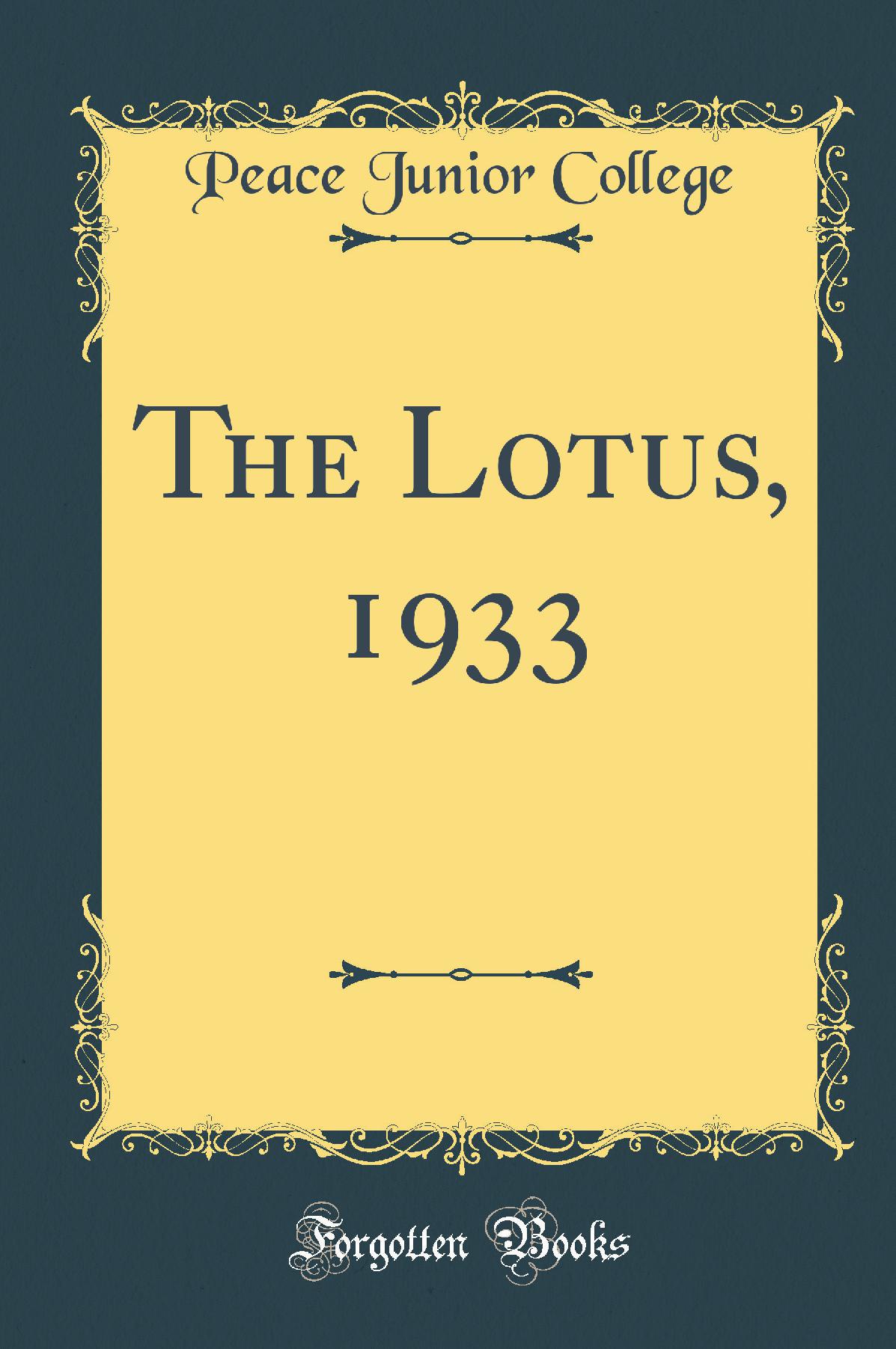 The Lotus, 1933 (Classic Reprint)
