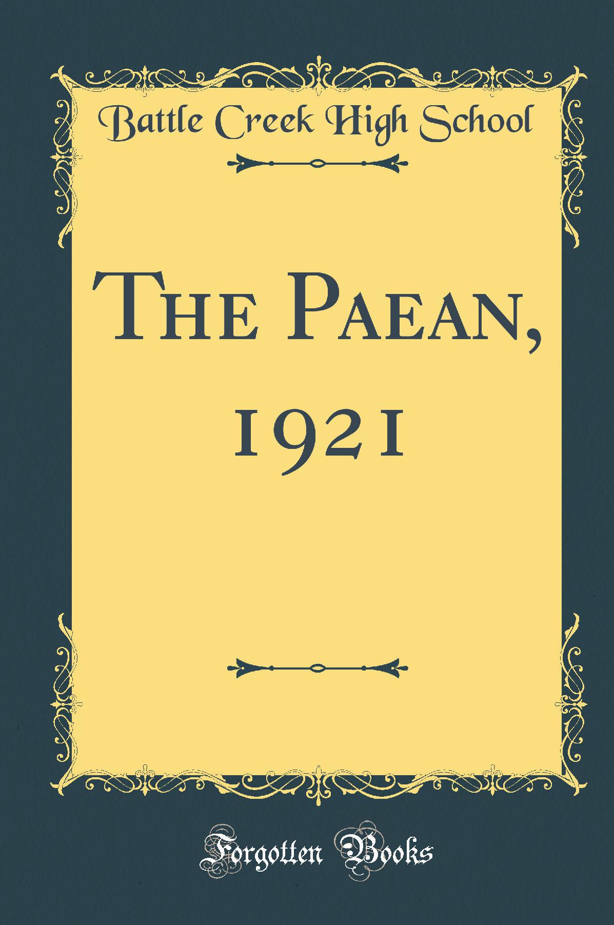 The Paean, 1921 (Classic Reprint)