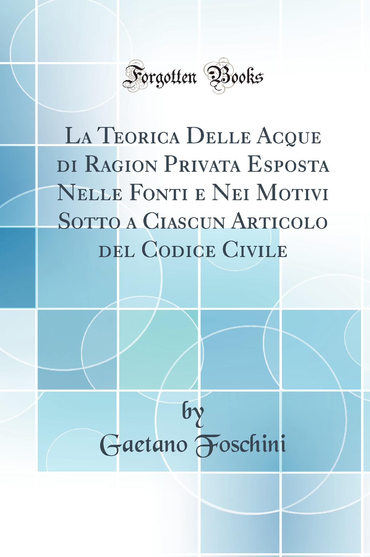 La Teorica Delle Acque di Ragion Privata Esposta Nelle Fonti e Nei Motivi Sotto a Ciascun Articolo del Codice Civile (Classic Reprint)