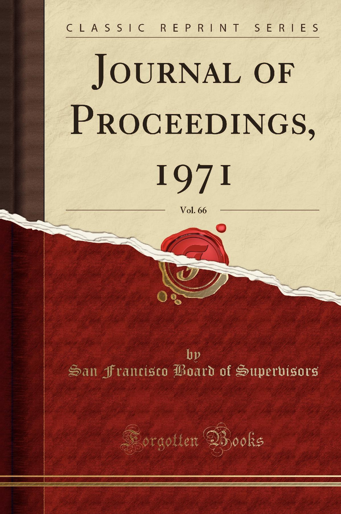 Journal of Proceedings, 1971, Vol. 66 (Classic Reprint)