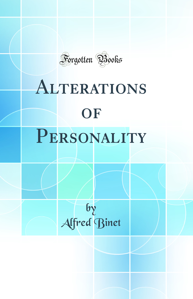 Alterations of Personality (Classic Reprint)