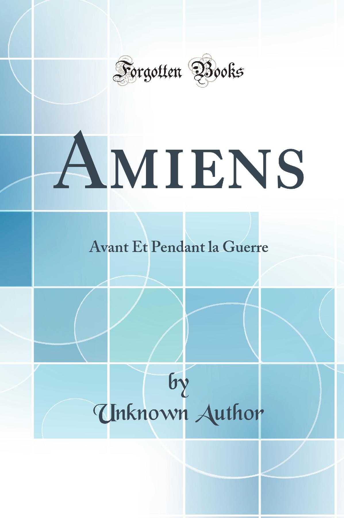 Amiens: Avant Et Pendant la Guerre (Classic Reprint)