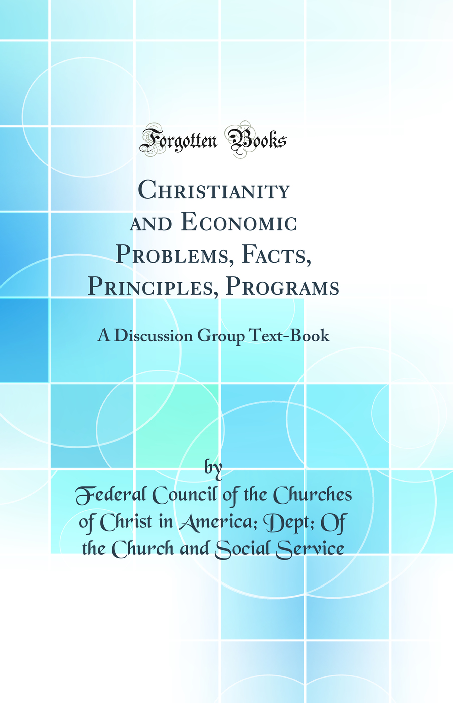 Christianity and Economic Problems, Facts, Principles, Programs: A Discussion Group Text-Book (Classic Reprint)
