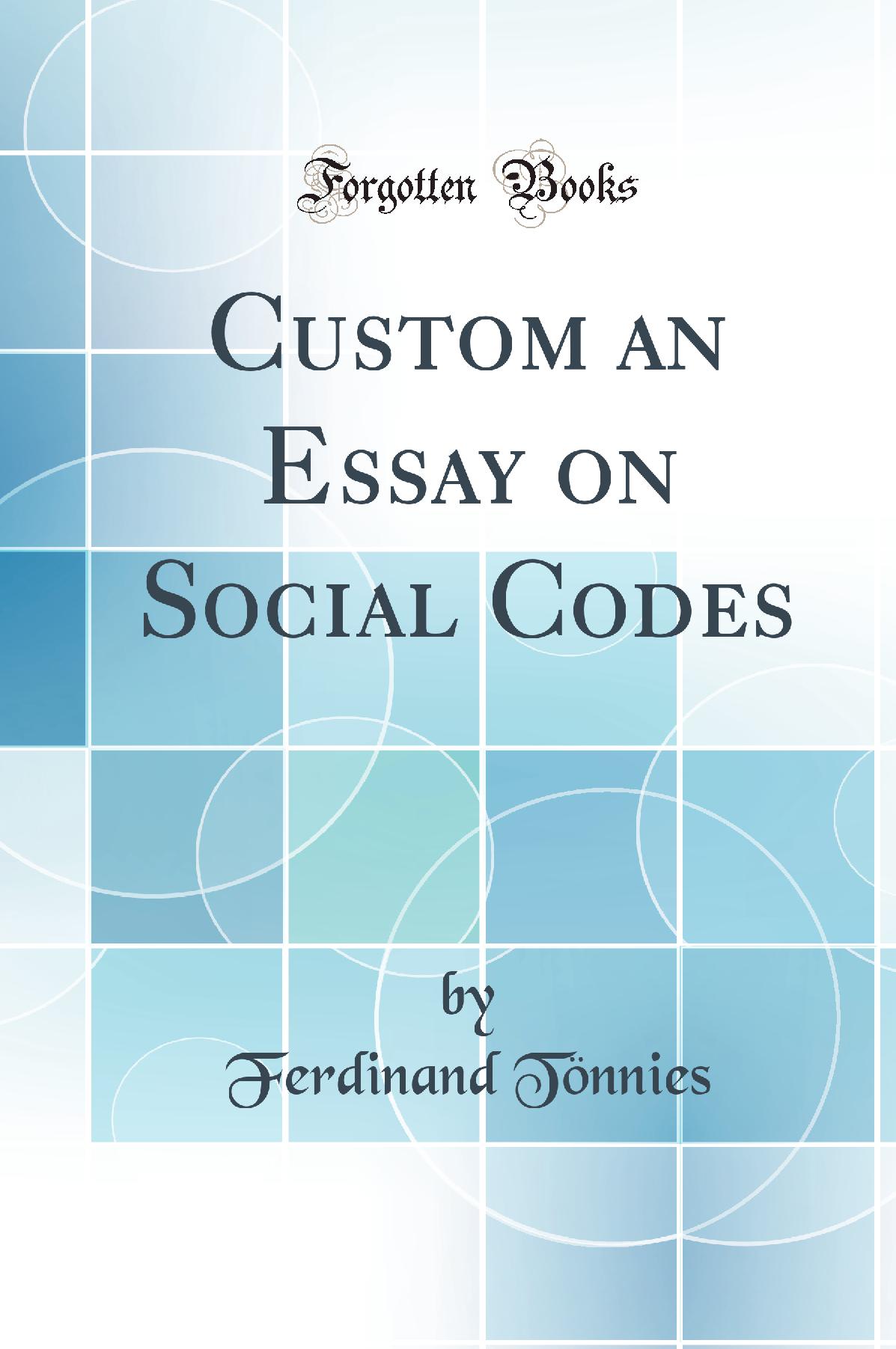 Custom an Essay on Social Codes (Classic Reprint)