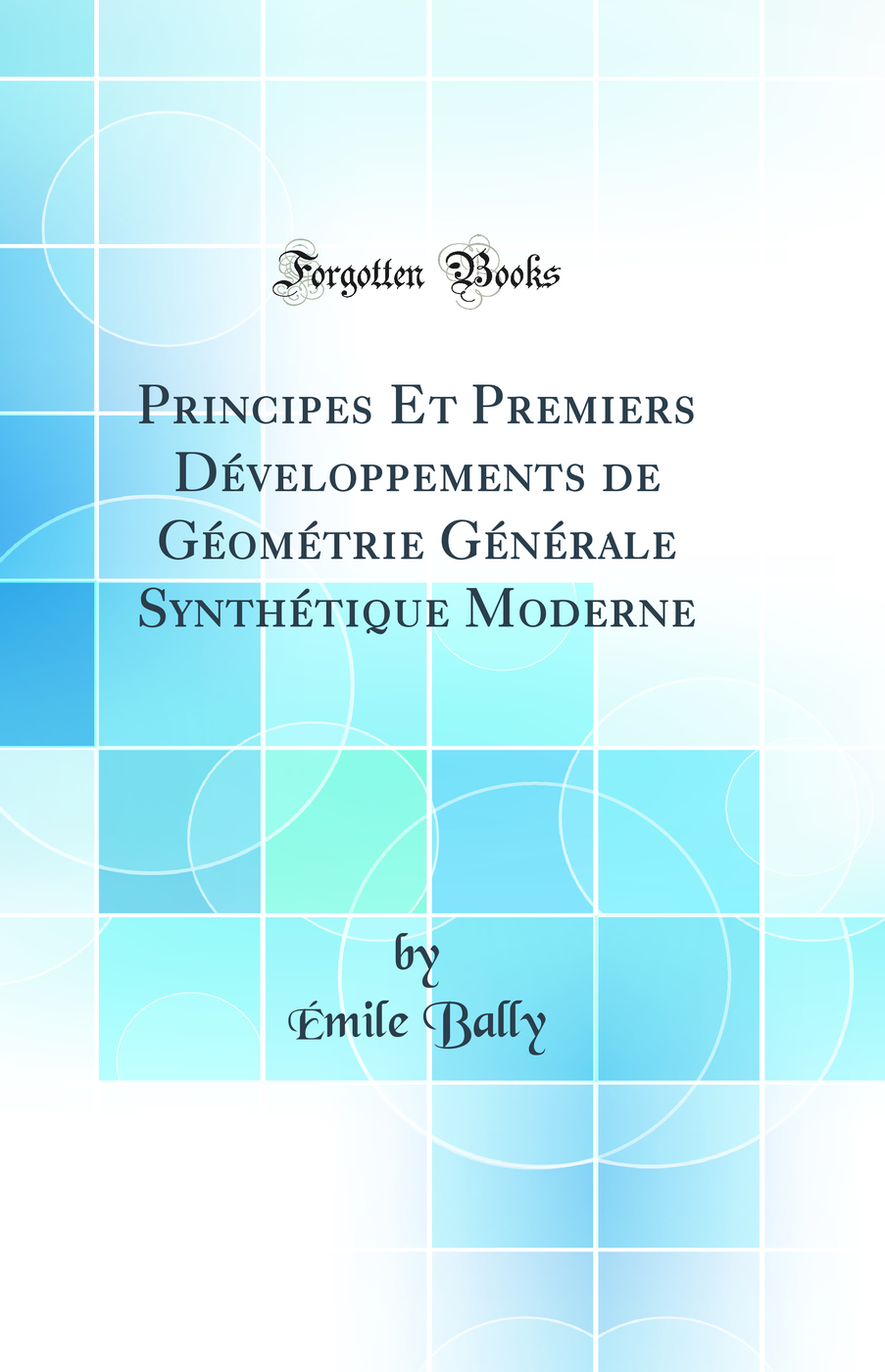 Principes Et Premiers Développements de Géométrie Générale Synthétique Moderne (Classic Reprint)