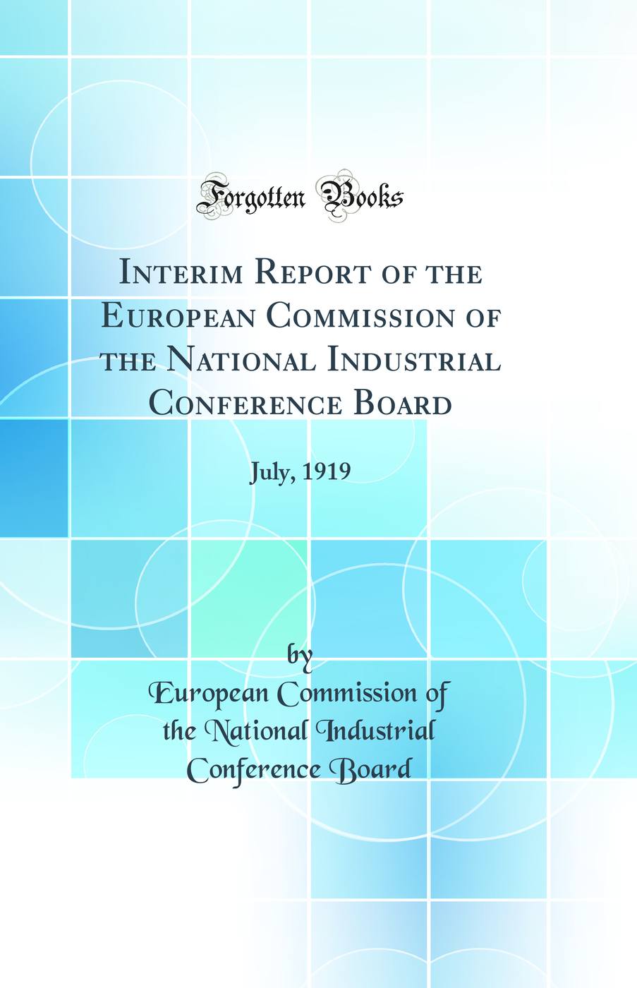 Interim Report of the European Commission of the National Industrial Conference Board: July, 1919 (Classic Reprint)