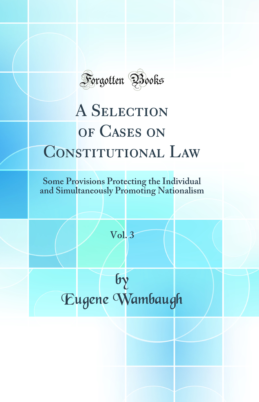 A Selection of Cases on Constitutional Law, Vol. 3: Some Provisions Protecting the Individual and Simultaneously Promoting Nationalism (Classic Reprint)